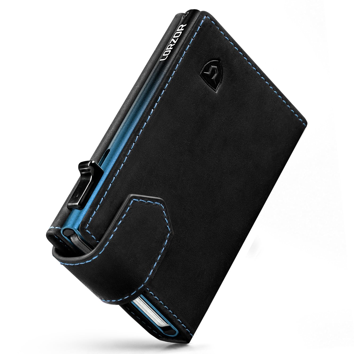 lorzor-leather-wallet-portefeuille-cuir-noir-10-cartes-rfid image 8