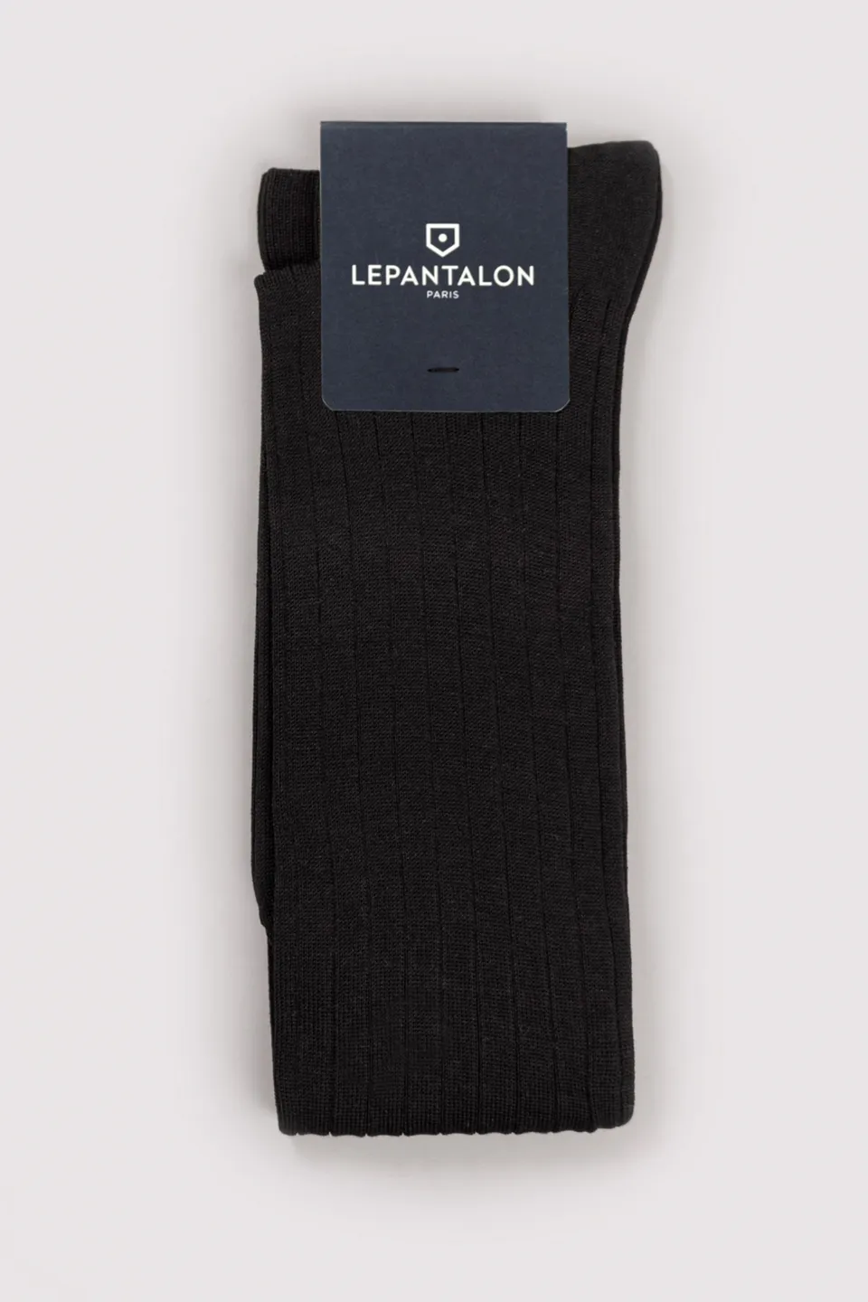 le-pantalon-chaussettes-longues-noires-coton-homme image 1