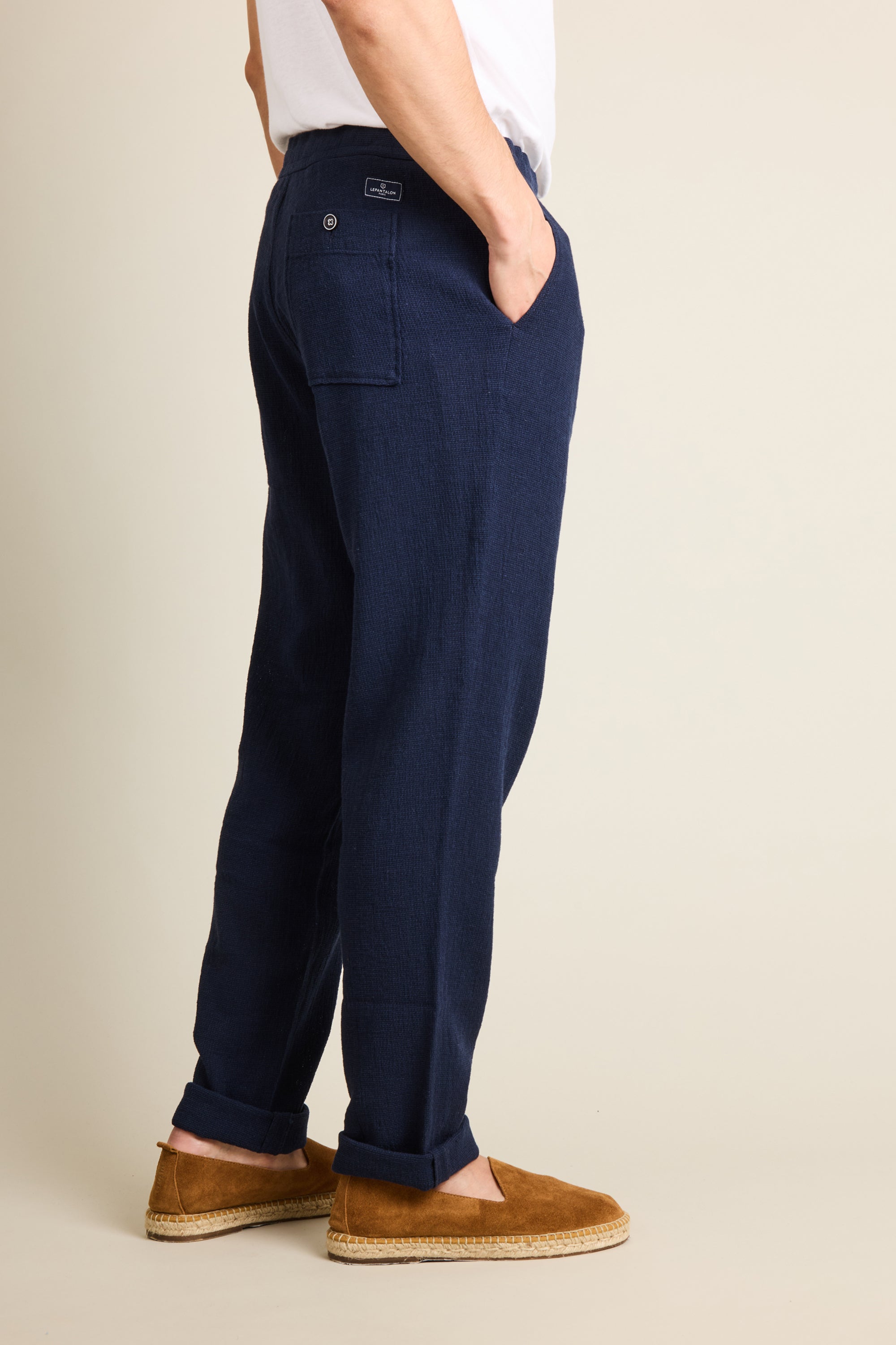 le-pantalon-jogging-fm-lpjog-6-jogpant-indigo-lin-et-coton image 3