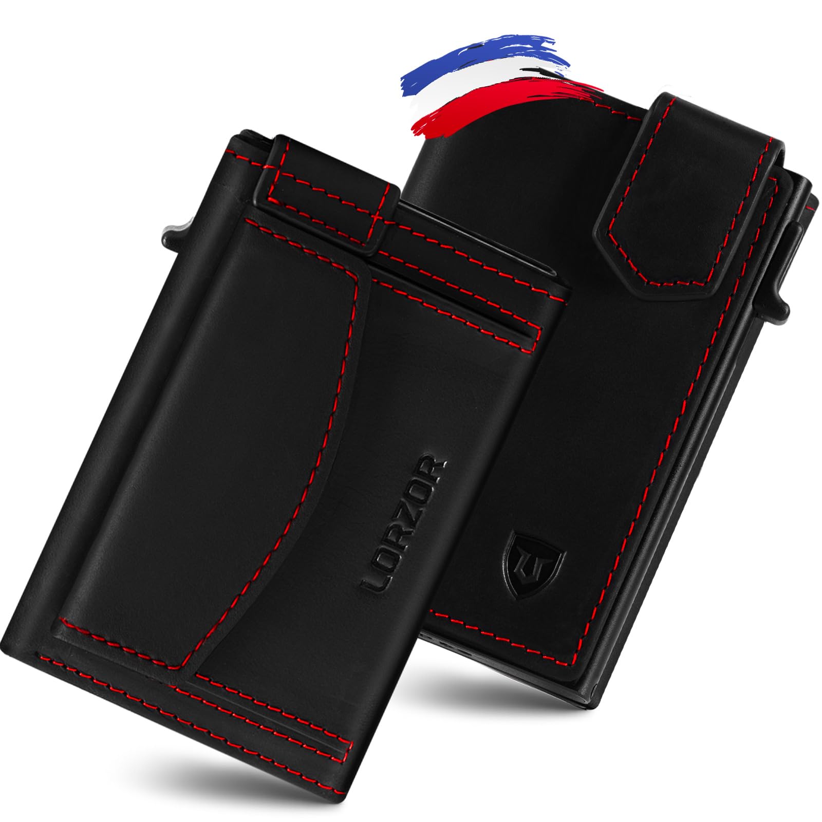 lorzor-leather-wallet-portefeuille-cuir-marron-10-cartes-rfid image 8