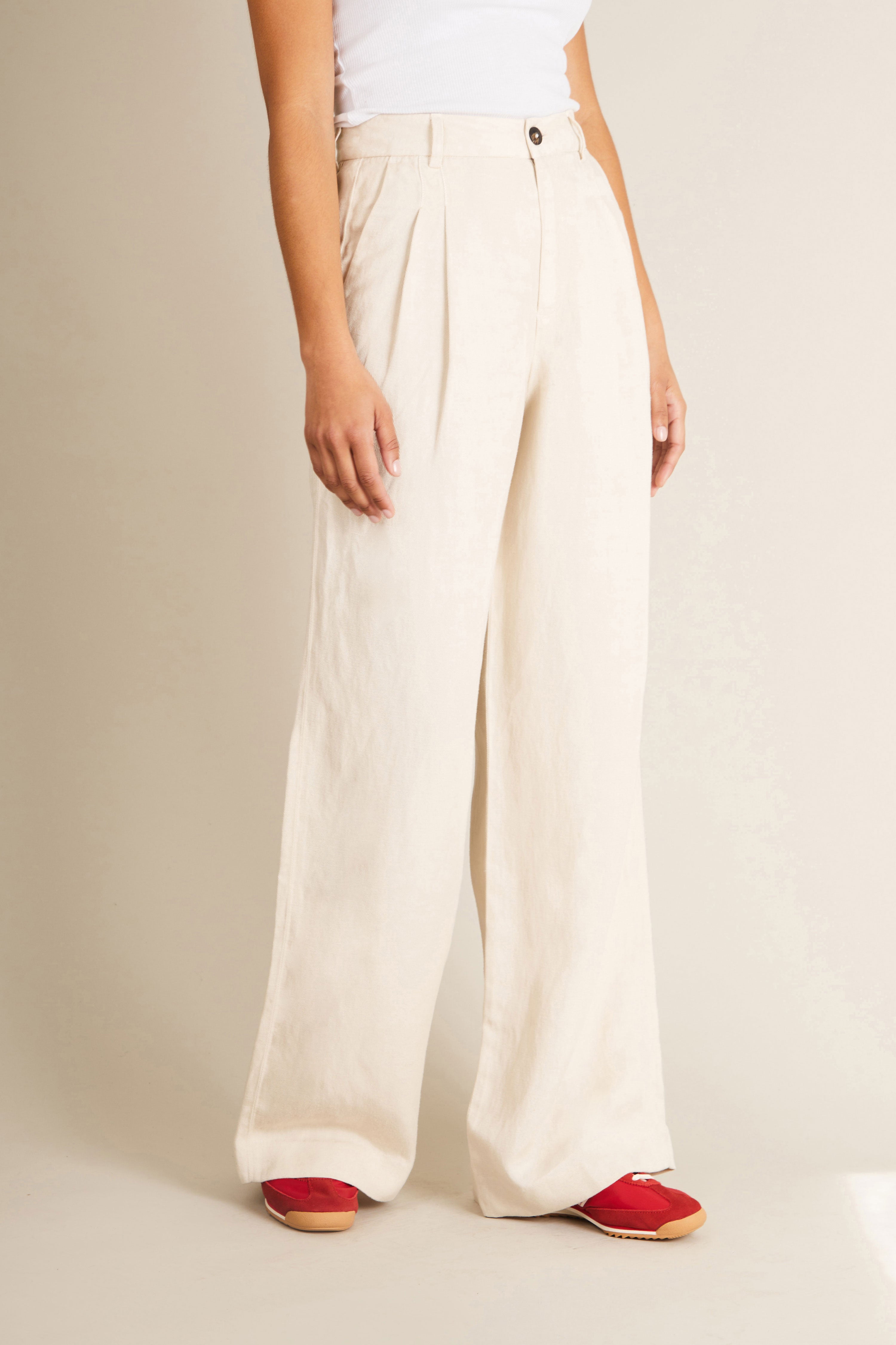 le-pantalon-pantalon-pinces-cru-homme-large-lin image 5