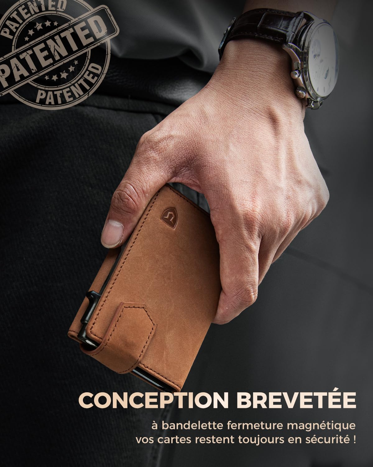 lorzor-leather-wallet-portefeuille-cuir-marron-10-cartes-rfid image 3
