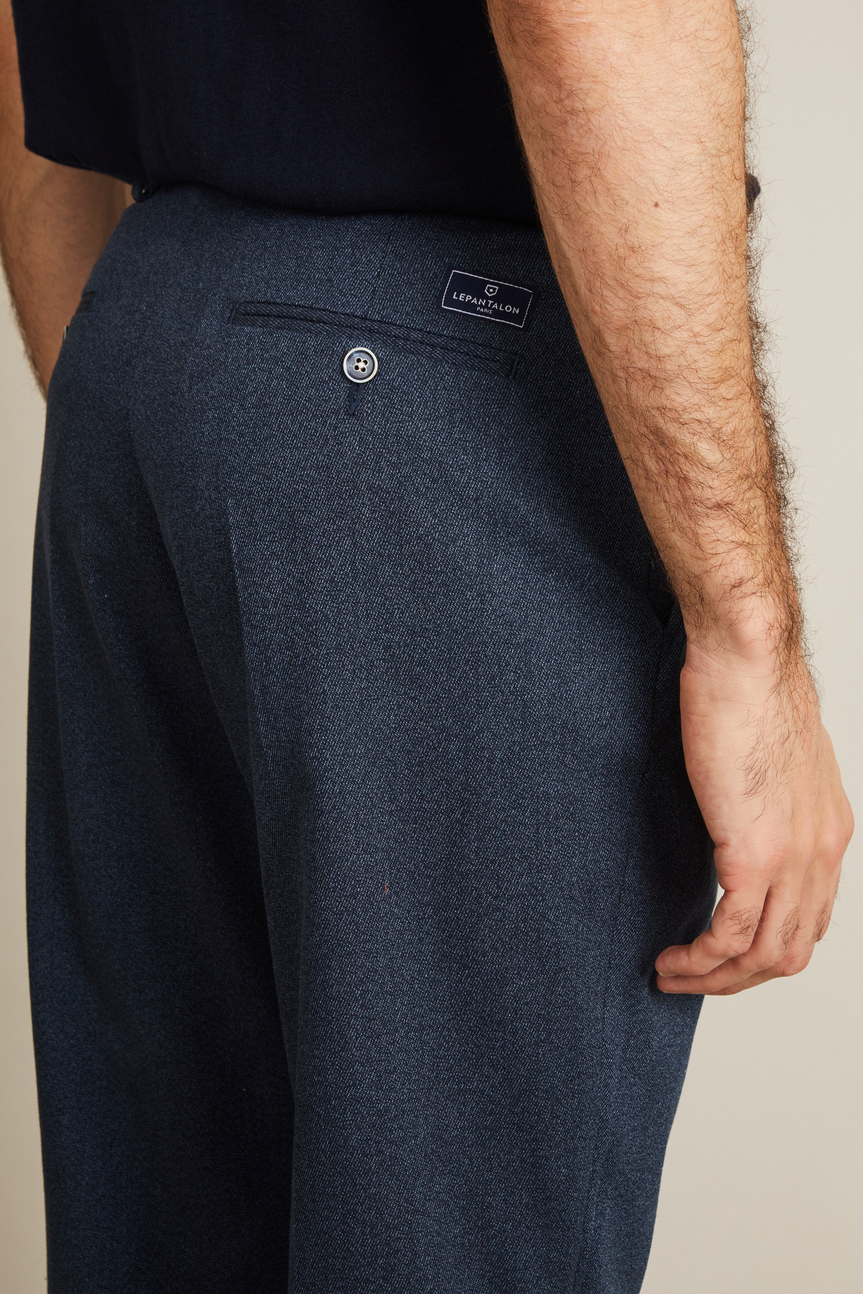 le-pantalon-flanelle-double-pinces-pantalon-bleu-whipcord image 5