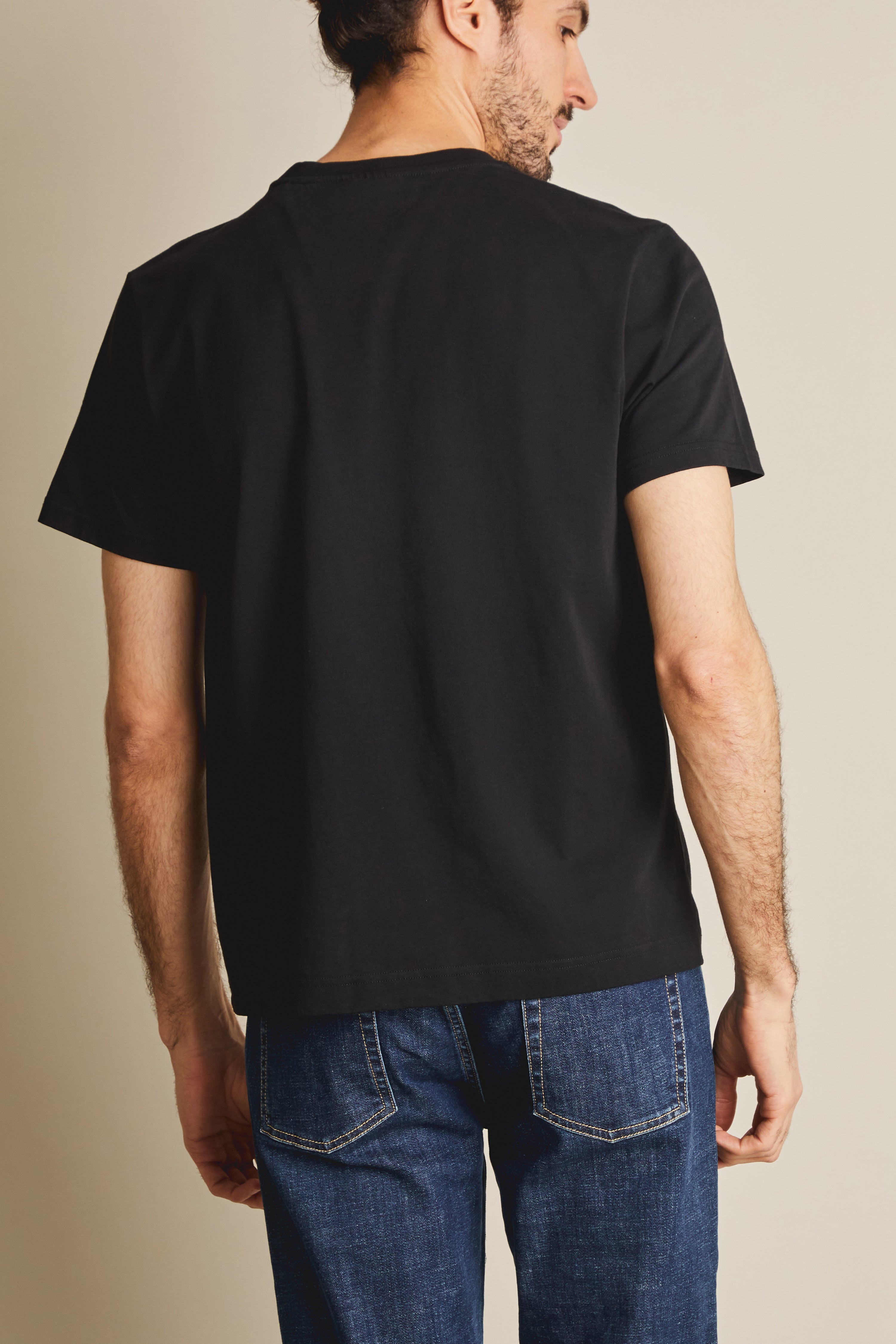 le-pantalon-fm-lpts-7-t-shirt-noir-coton-bio-homme image 6