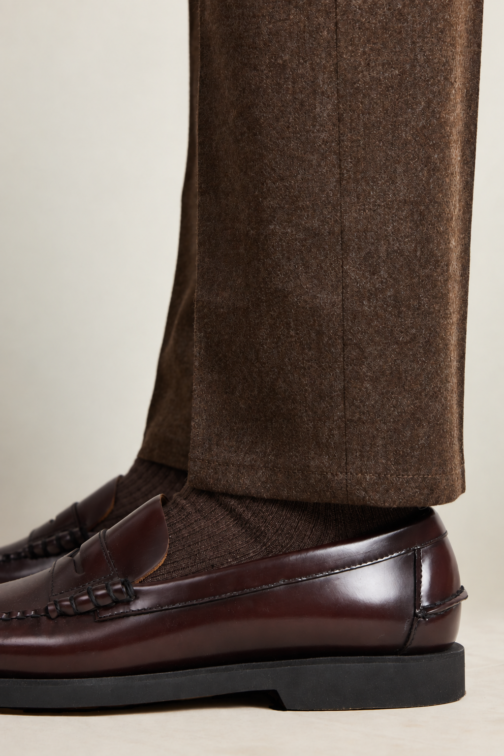 le-pantalon-flanelle-pantalon-stretch-marron-laine-m-rinos image 6