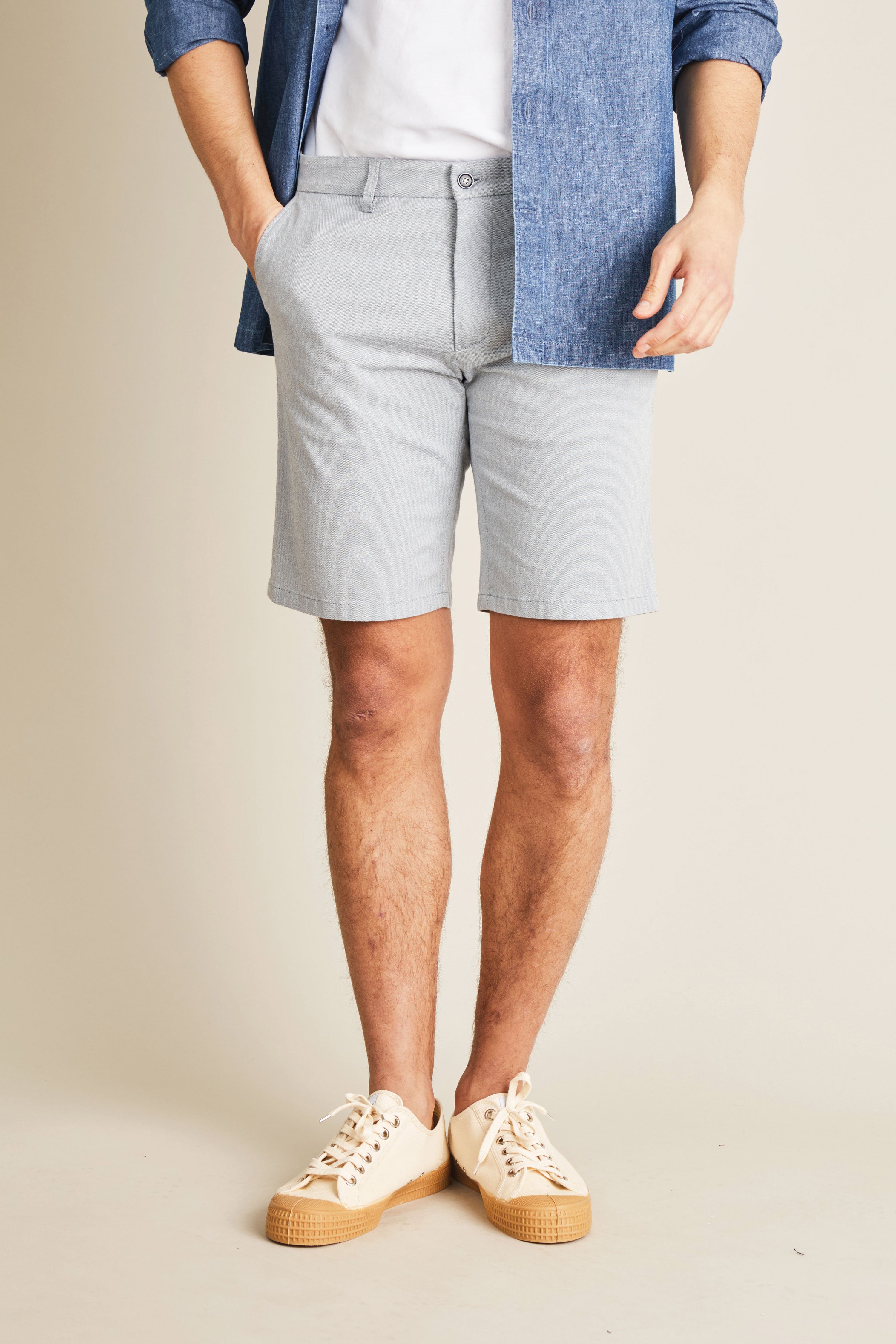 le-pantalon-bermuda-a-rien-bleu-coton-semi-slim-23-cm image 1