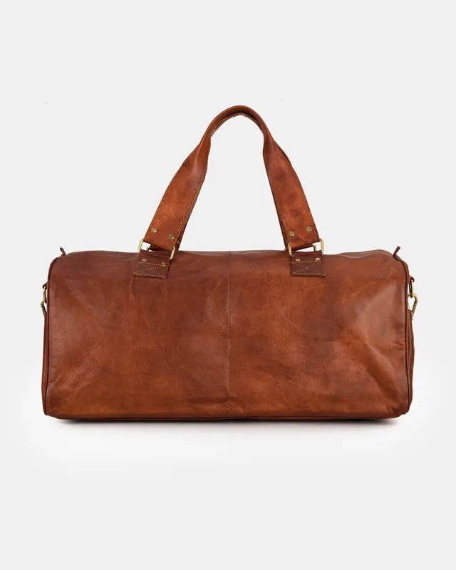 berliner-bags-oslo-sac-voyage-cuir-marron-vintage-week-end image 1