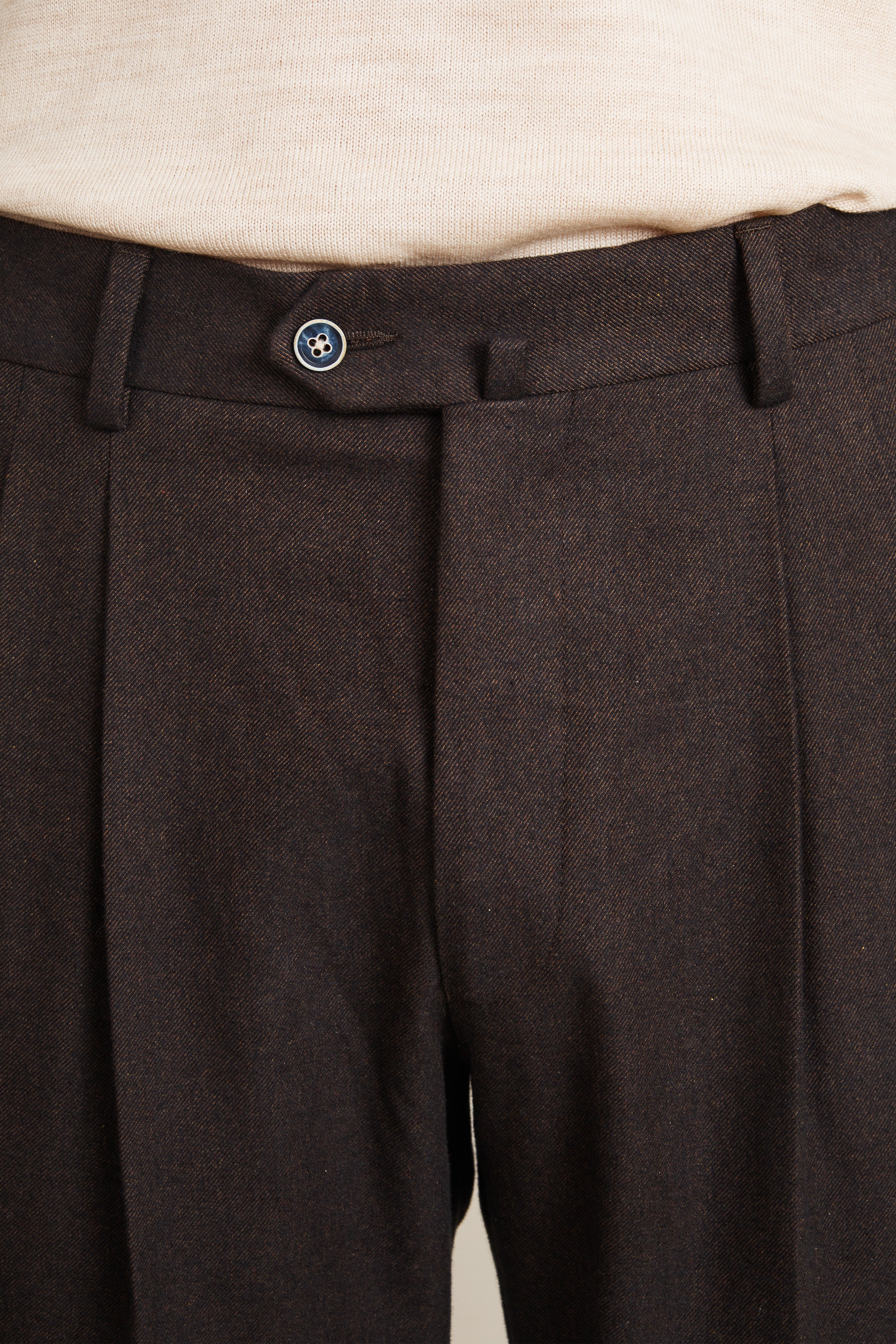 le-pantalon-double-pinces-fm-lpdp-2-pantalon-marron-whipcord image 3