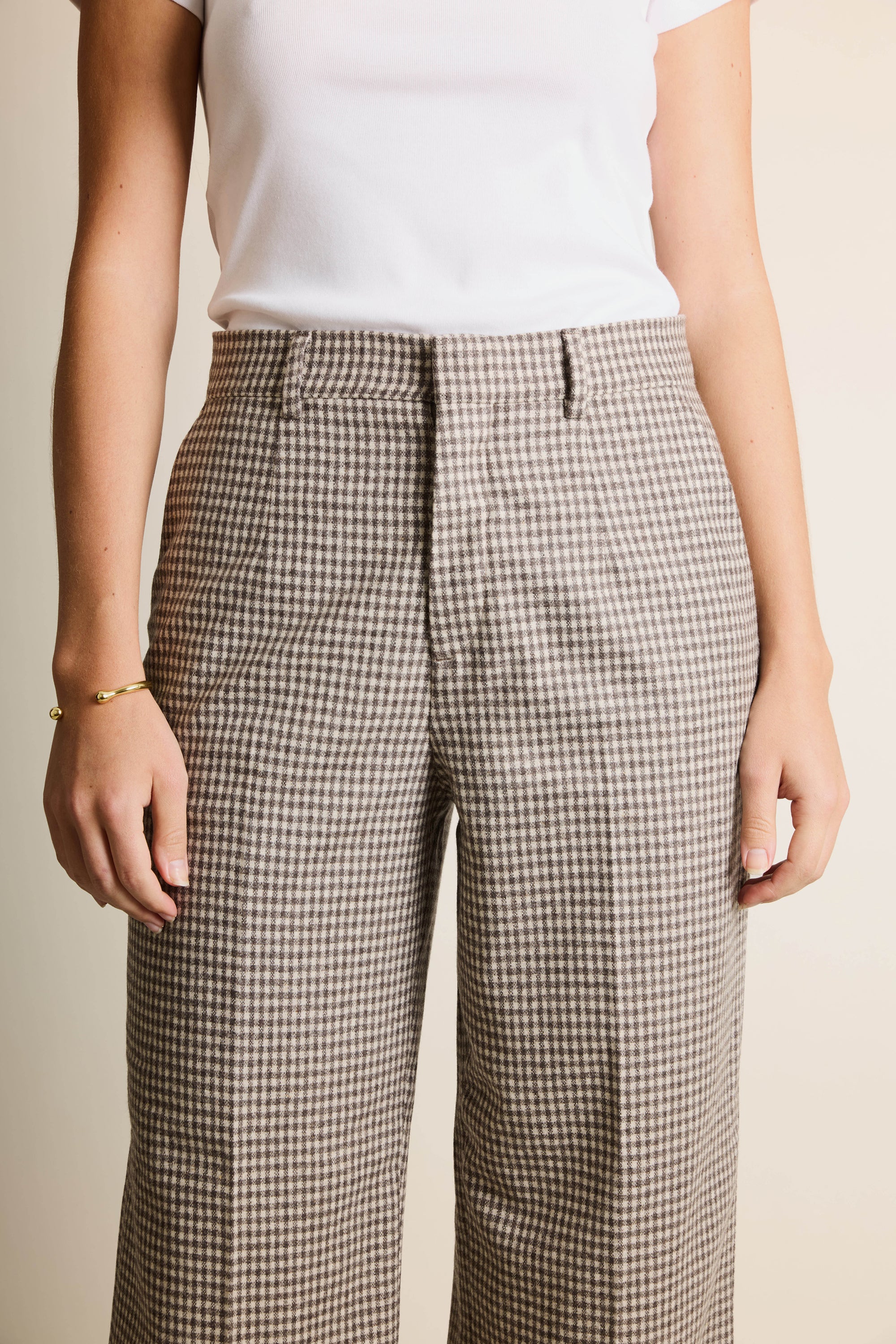 le-pantalon-flare-vichy-pantalon-flanelle-homme-marron-cachemire image 7