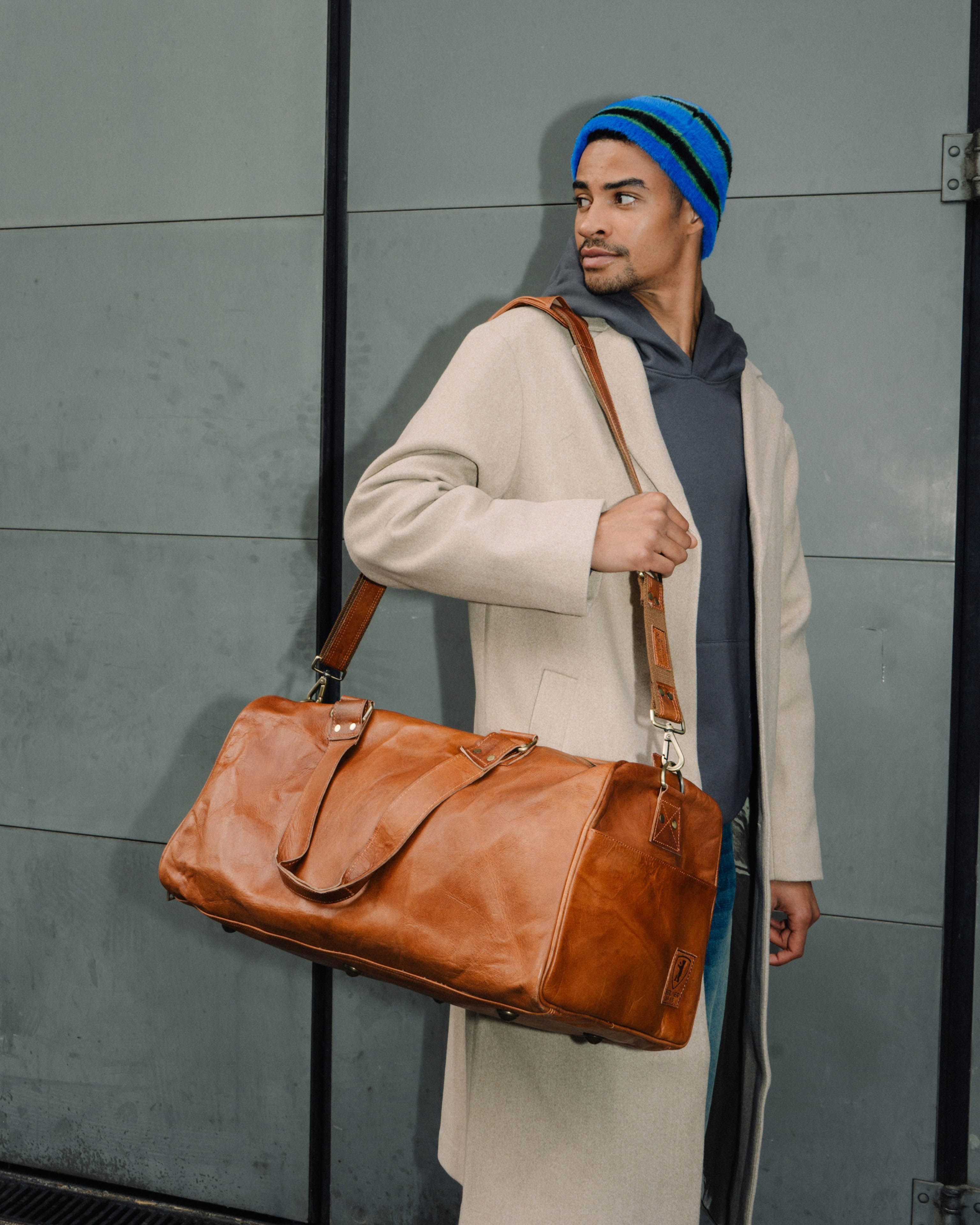 berliner-bags-oslo-sac-voyage-cuir-marron-vintage-week-end image 2