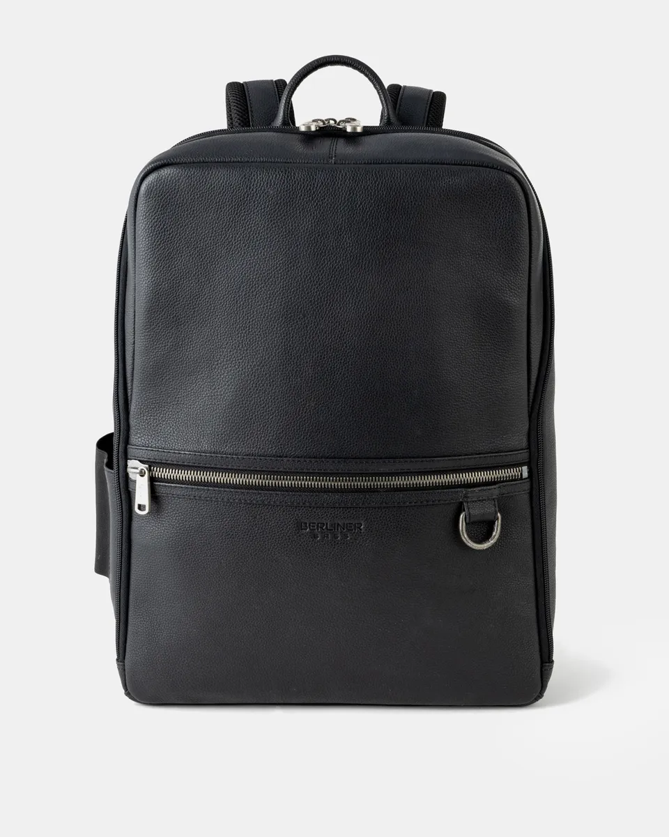 berliner-bags-helsinki-sac-dos-cuir-noir-minimaliste image 1