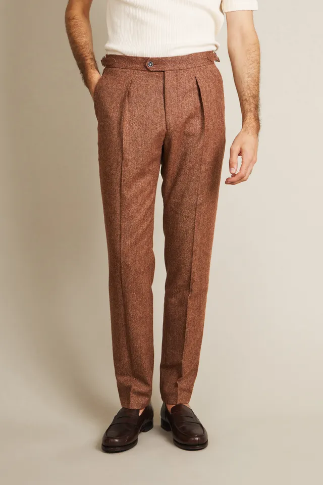 le-pantalon-flanelle-fm-lpfp-5-pantalon-laine-terracotta-pinces image 1