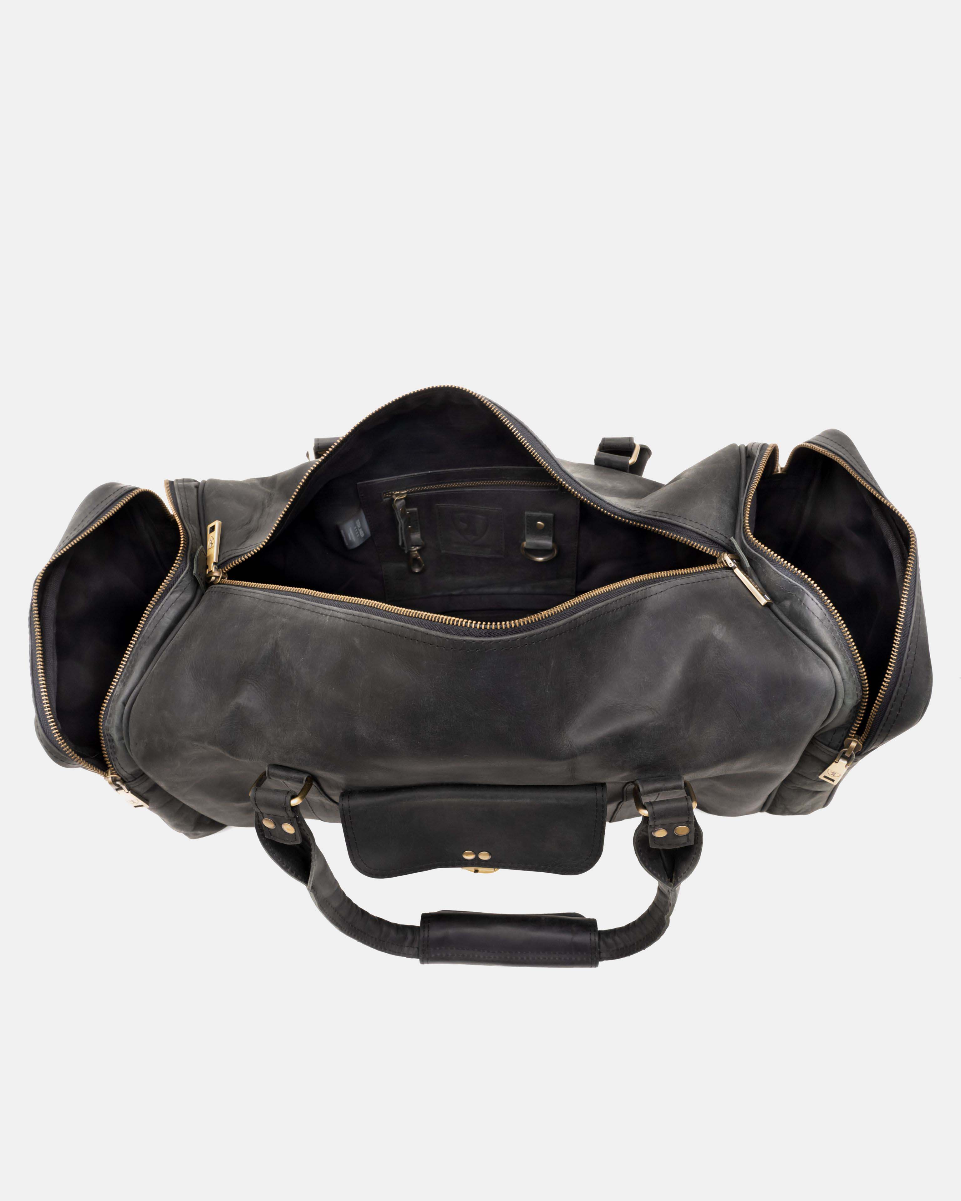 berliner-bags-new-york-sac-voyage-cuir-gris-fonc-l-vintage image 3