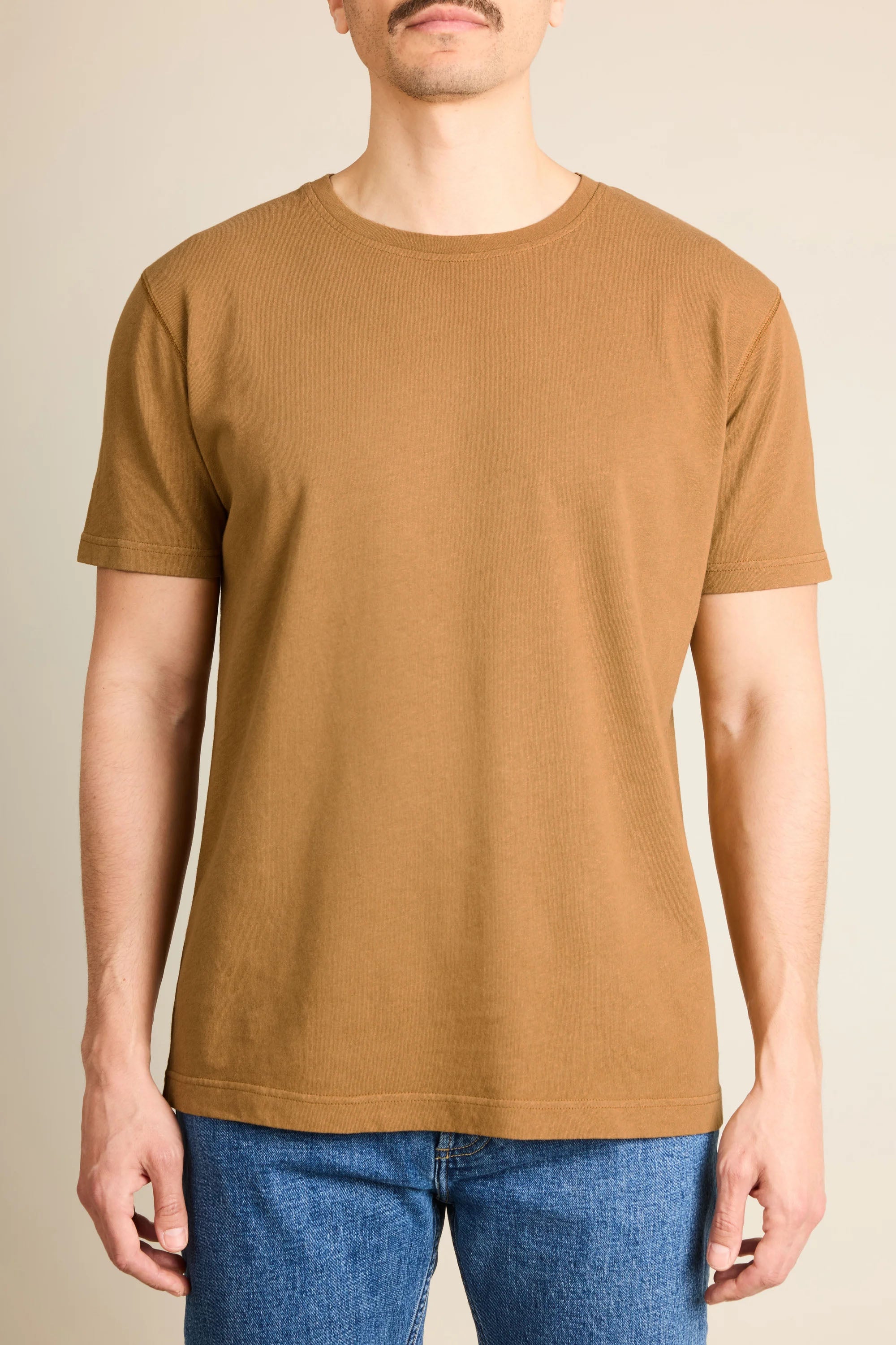 le-pantalon-t-shirts-tee-shirt-coton-lin-caramel-bio image 3