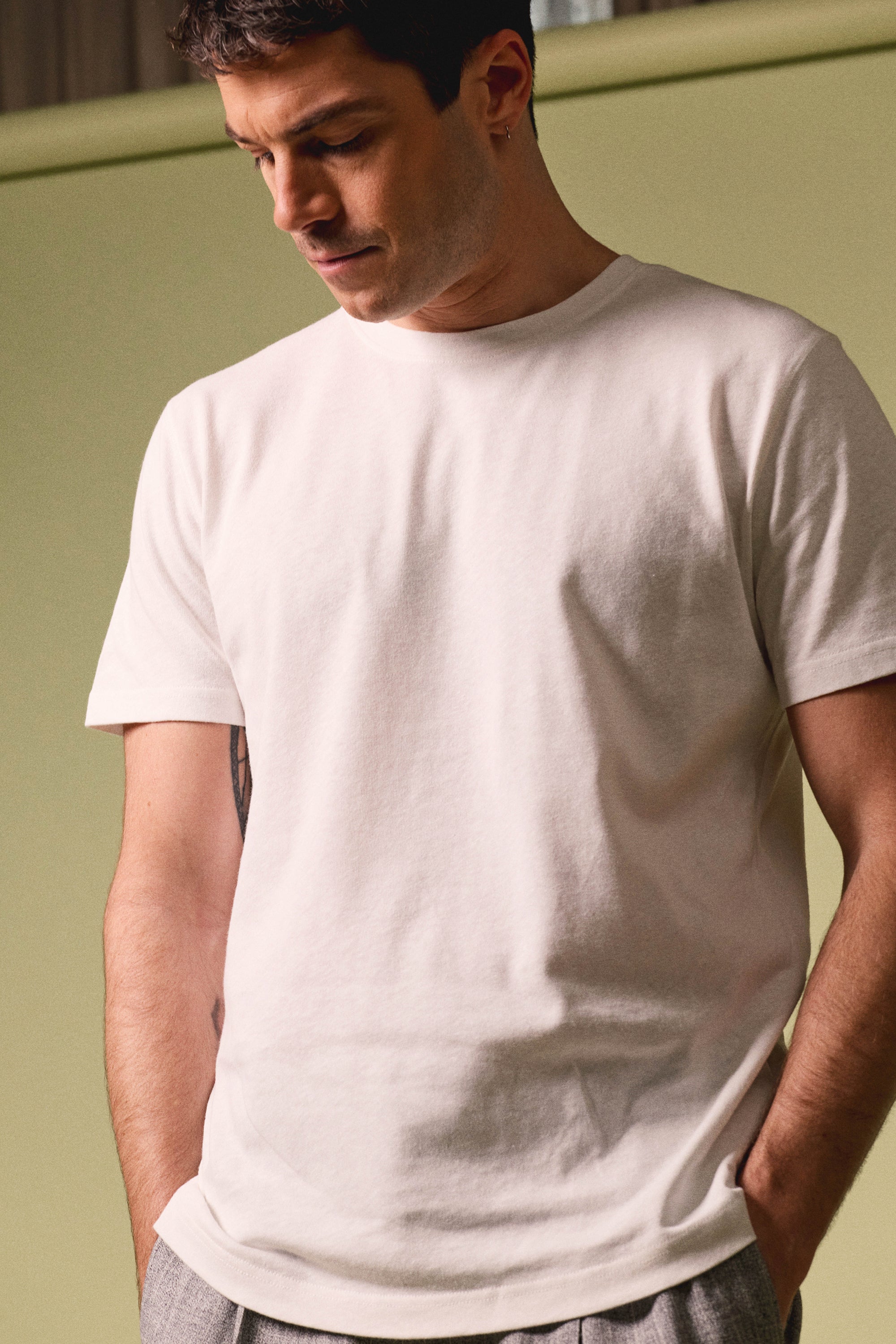 le-pantalon-t-shirts-homme-tee-shirt-coton-epais-blanc-100-coton image 8