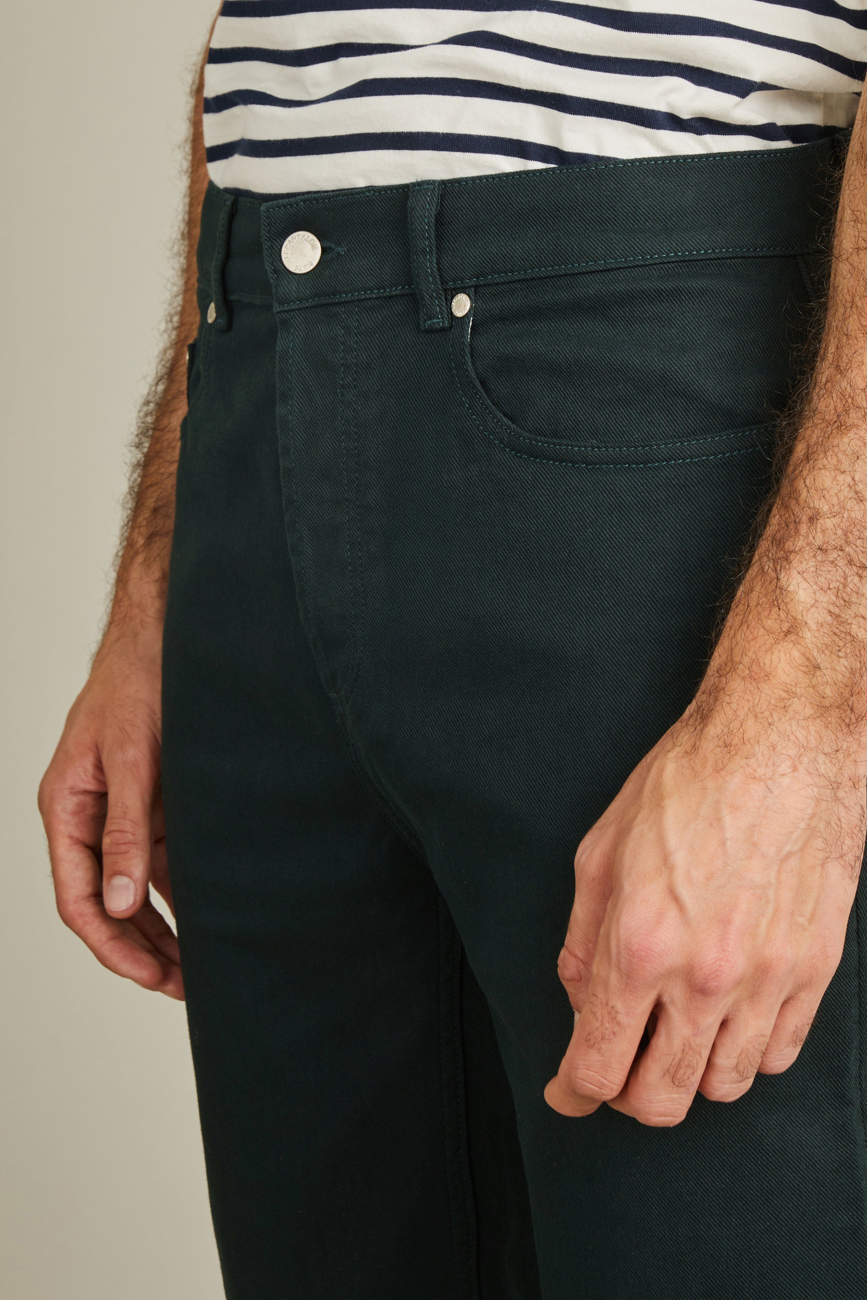 le-pantalon-jean-vert-anglais-jean-homme-semi-slim image 2