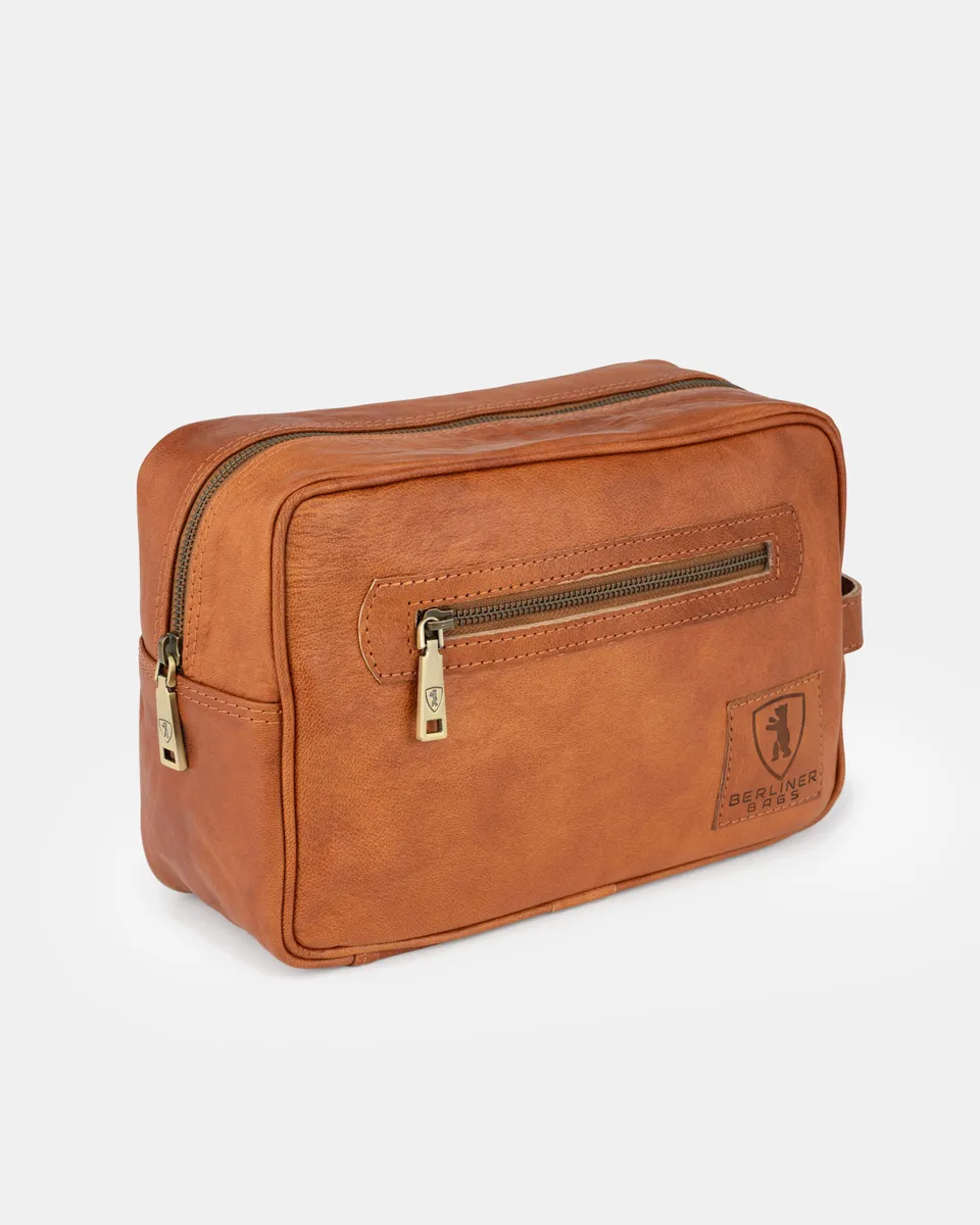 berliner-bags-paul-trousse-de-toilette-marron-vintage-simple image 1