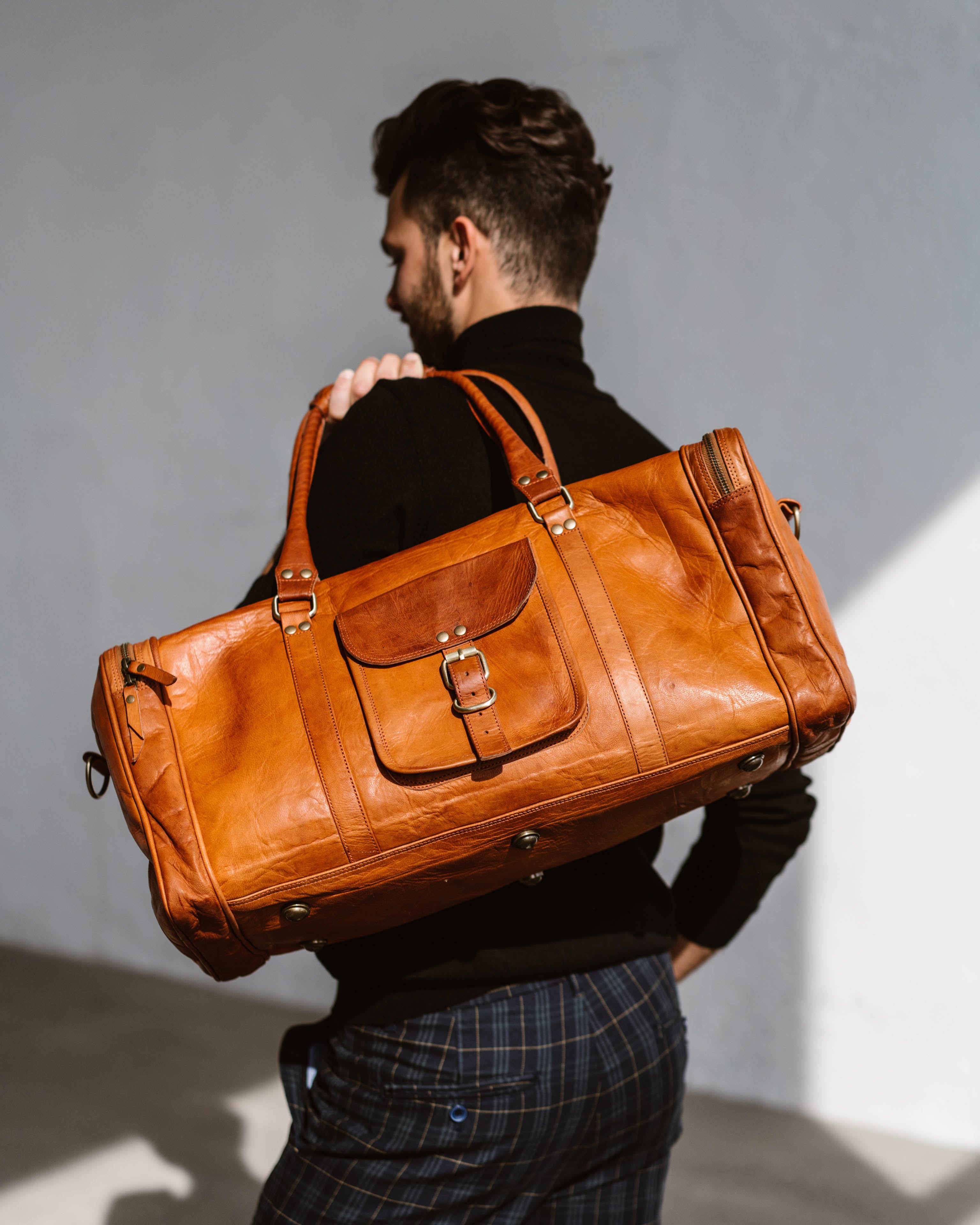berliner-bags-new-york-sac-voyage-marron-vintage-l image 2