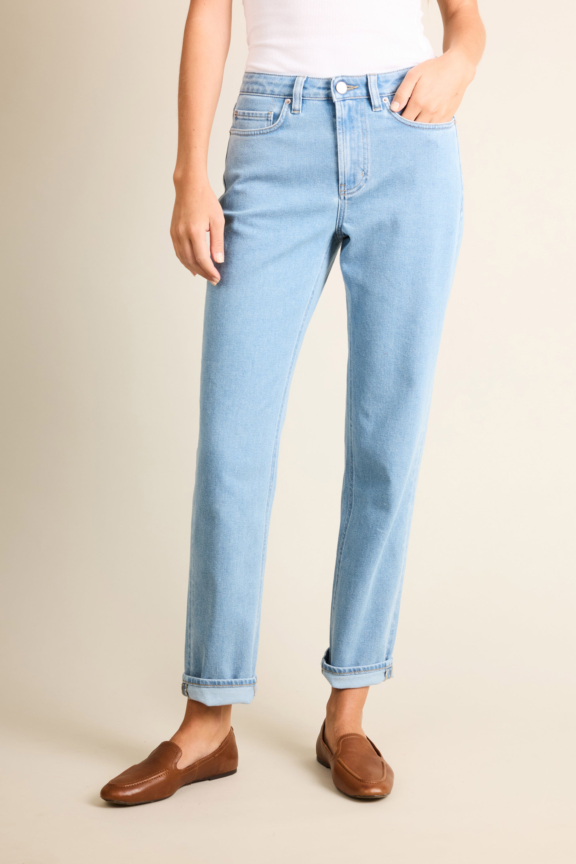 le-pantalon-jean-girlfriend-bleached-femme-coton-recycl image 1