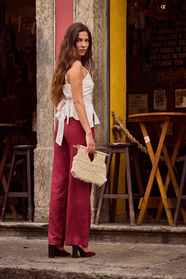 le-pantalon-wideleg-l-ger-rose-pantalon-lin-fluide image 1