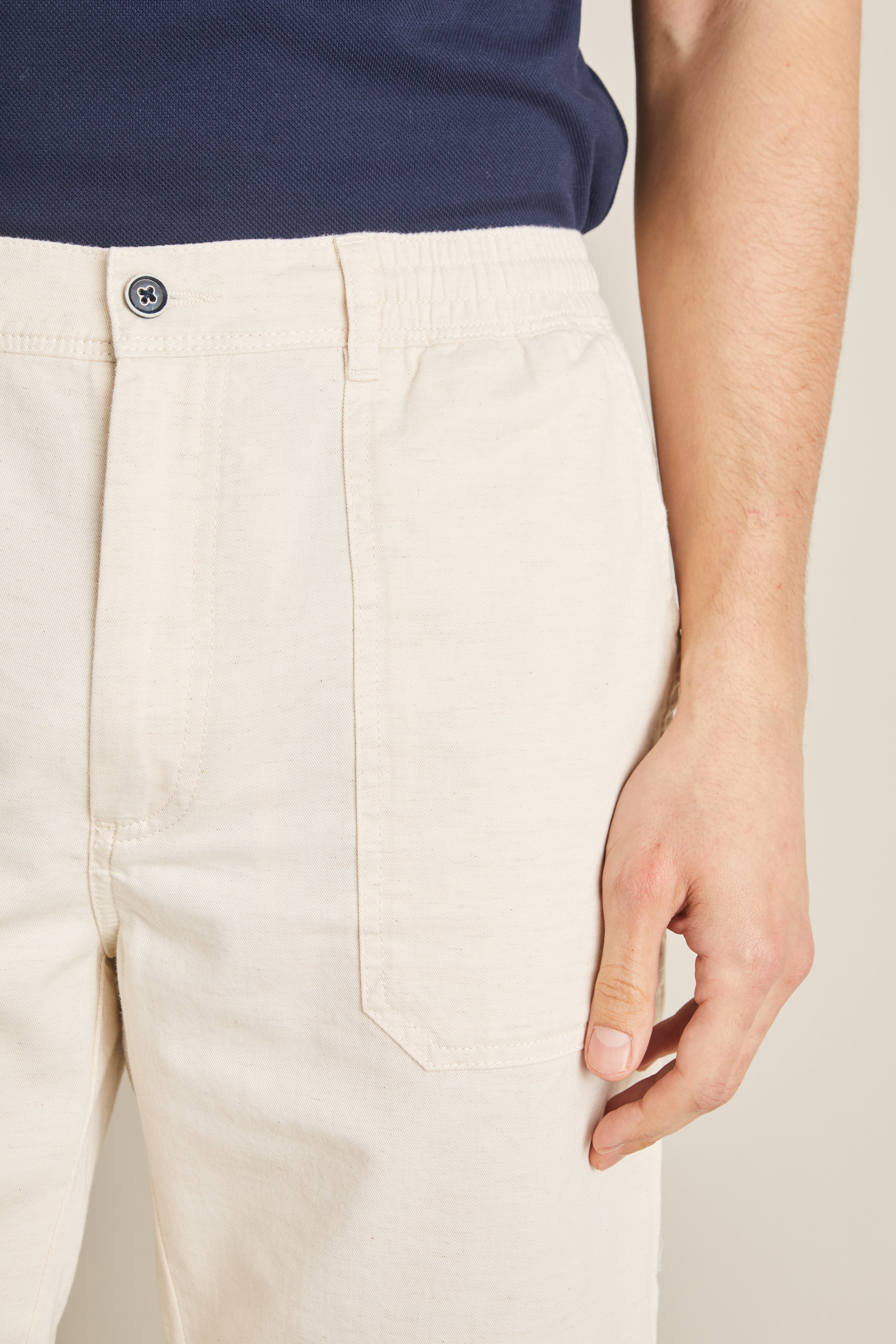 le-pantalon-fatigue-short-cru-short-homme-coton-lin image 2