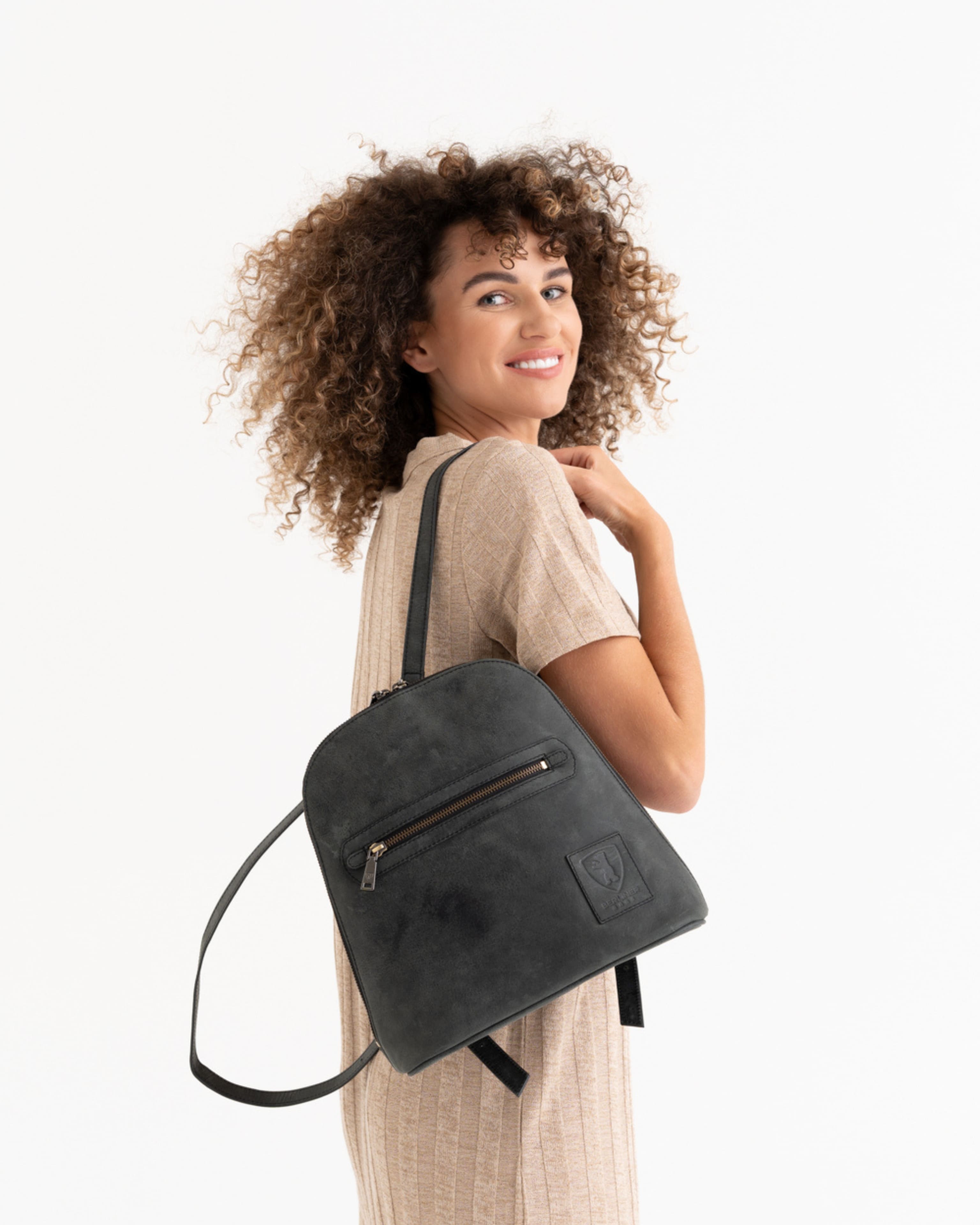 berliner-bags-diana-sac-dos-cuir-gris-fonc-vintage image 2