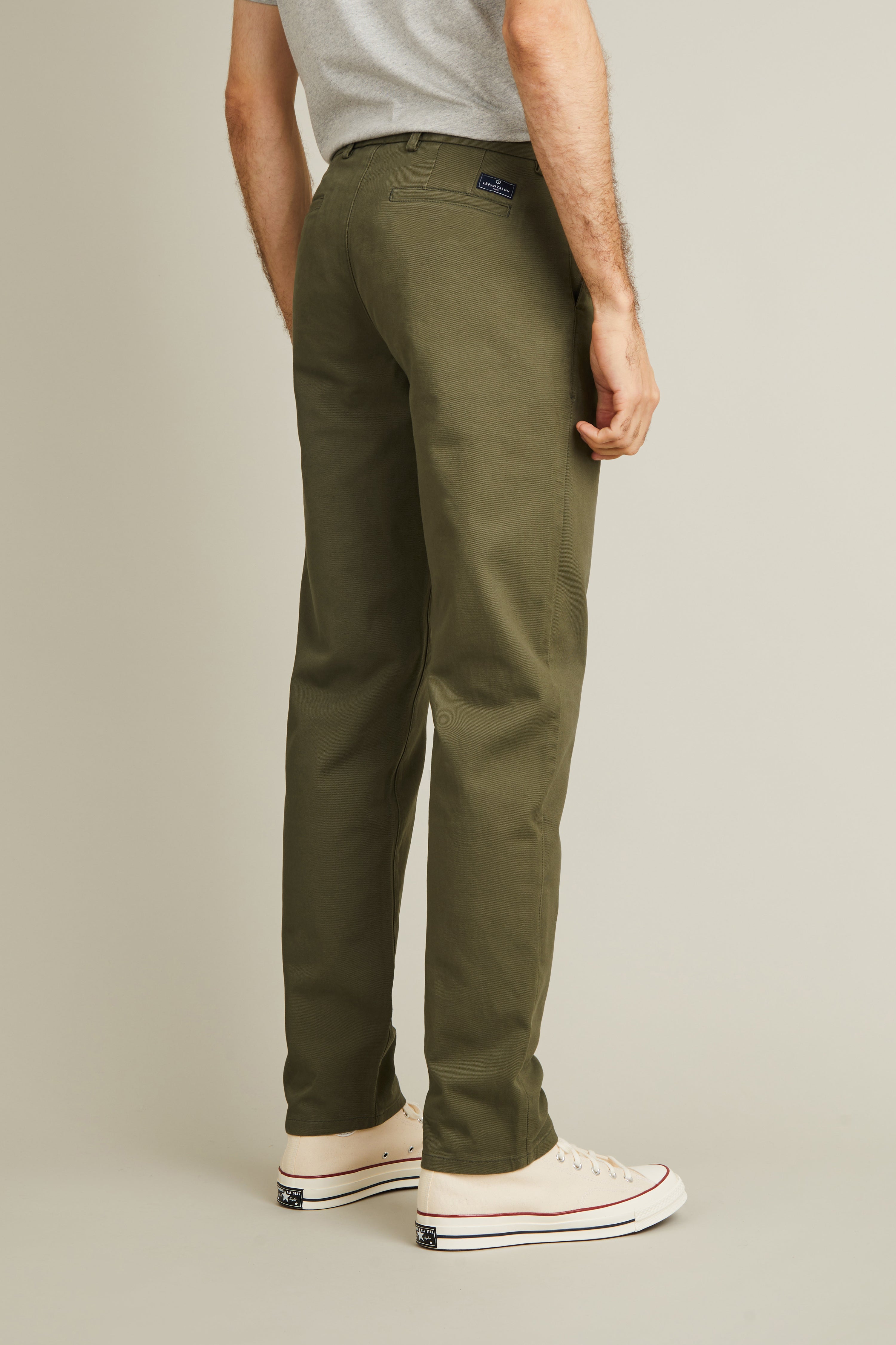 le-pantalon-chino-droit-kaki-chino-homme-coton-330-gr image 5