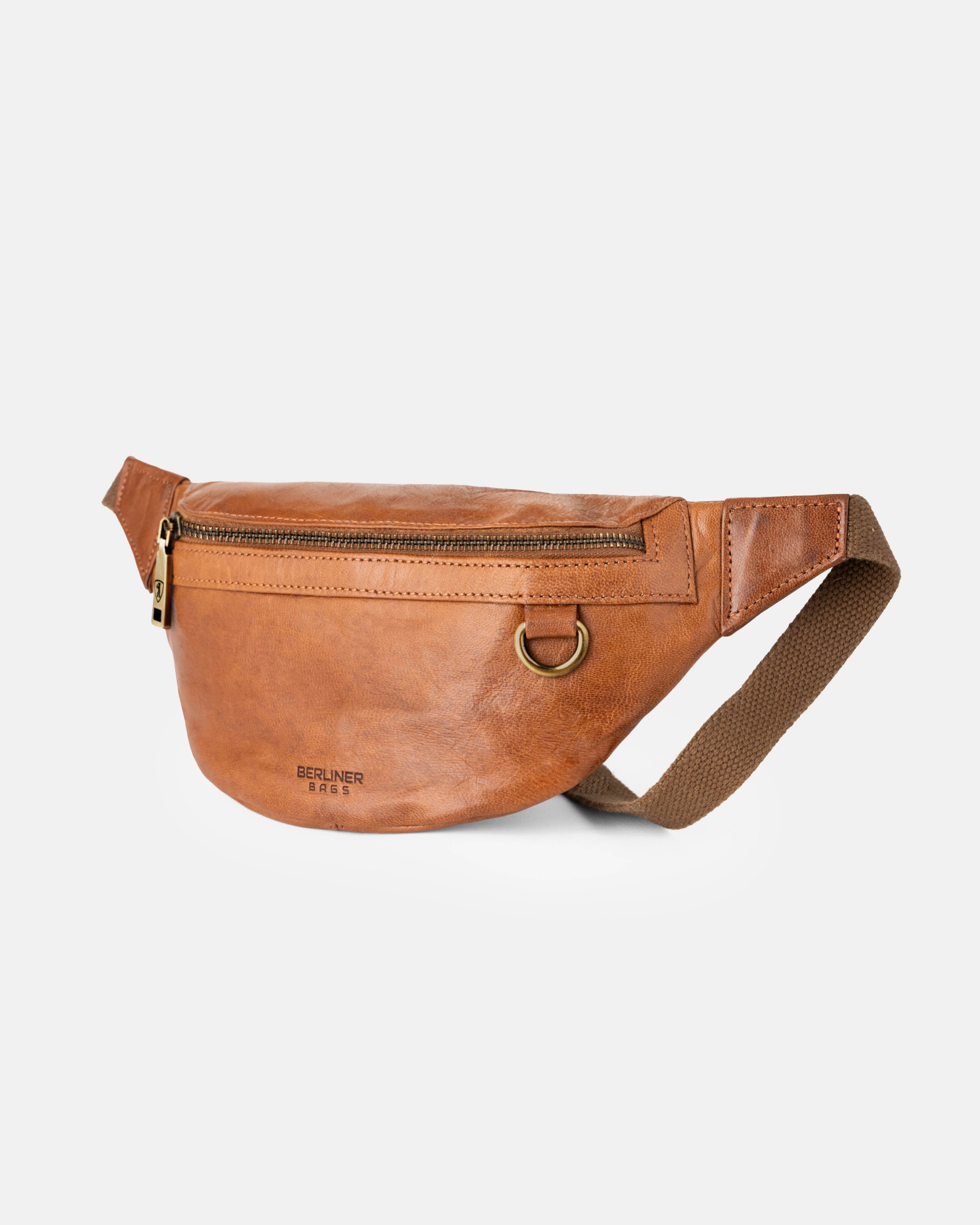 berliner-bags-turin-sac-banane-cuir-marron-vintage image 3