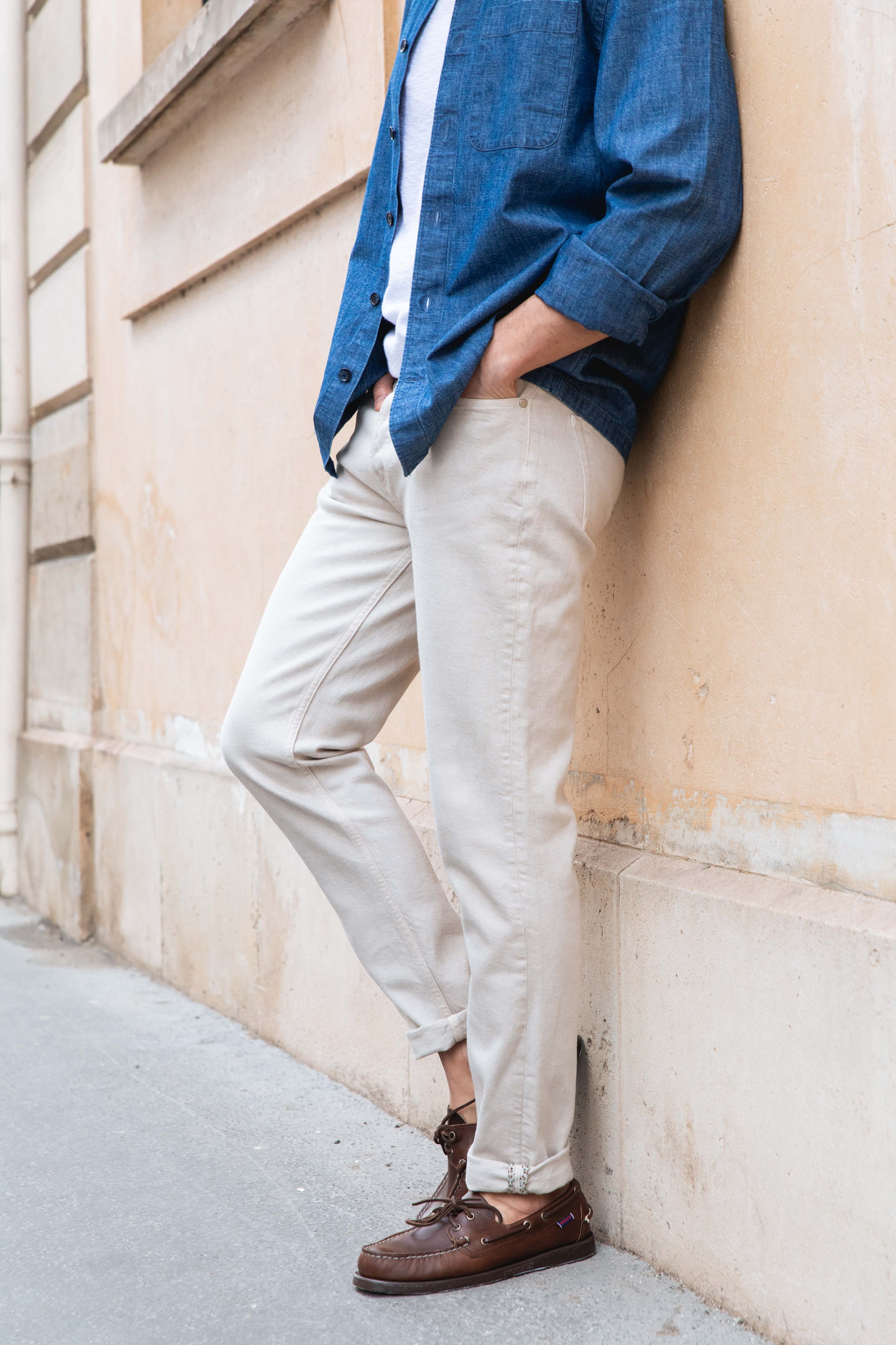 le-pantalon-jean-classique-sable-jean-homme-semi-slim image 2