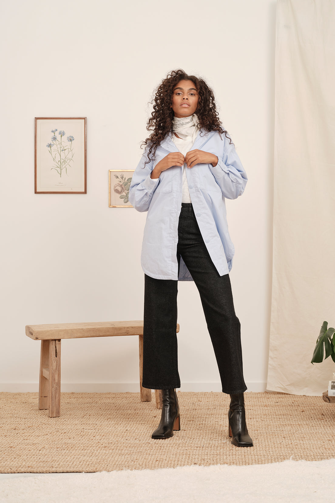 le-pantalon-flare-vintage-jean-femme-noir-7-8-coton image 3