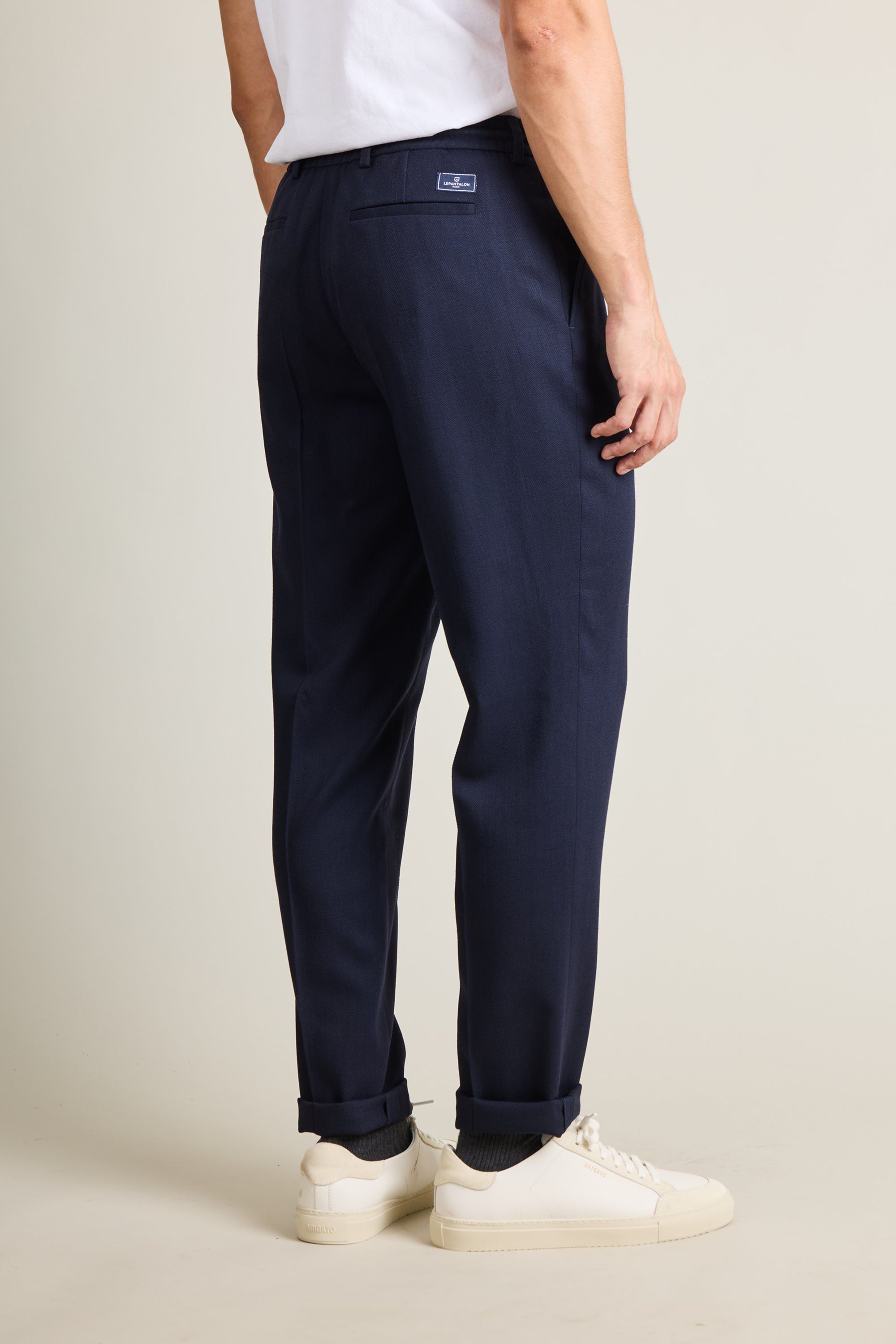 le-pantalon-jogpant-chevron-pantalon-jogging-homme-bleu-marine-laine image 4