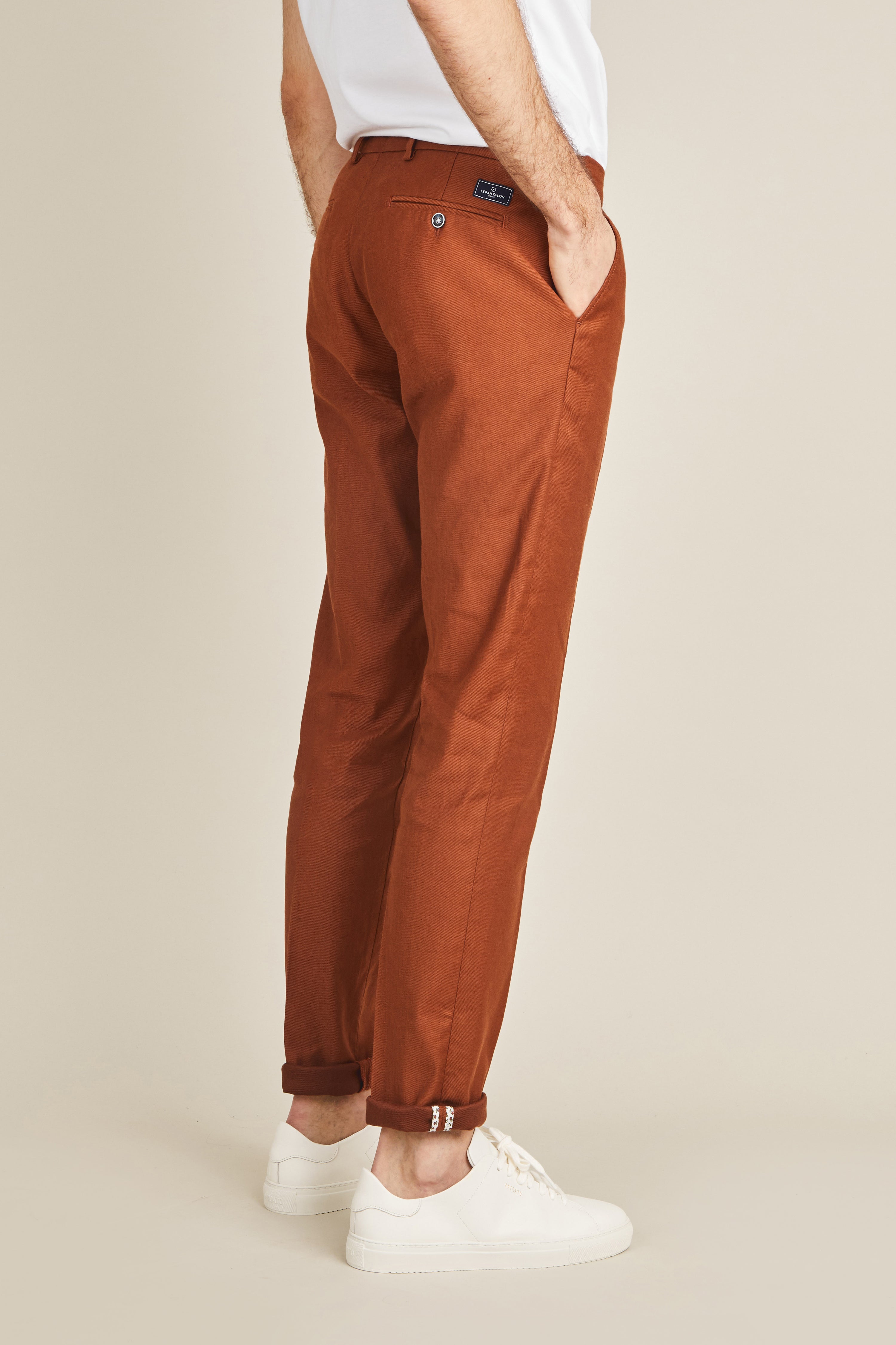 le-pantalon-chino-coton-lin-terracotta-chino-homme-t image 3