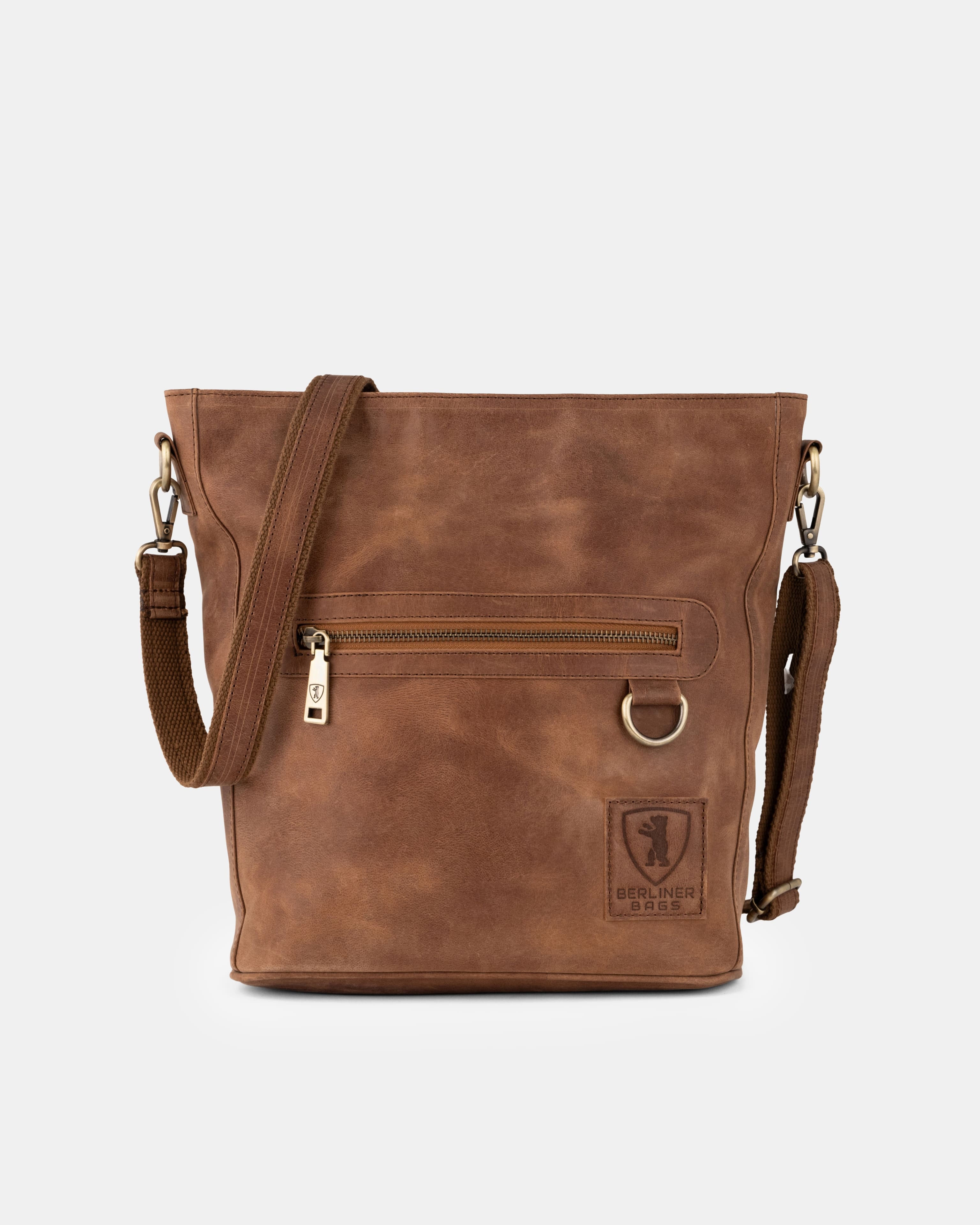 berliner-bags-siena-sac-paule-camel-cuir-vintage-bandouli-re image 1