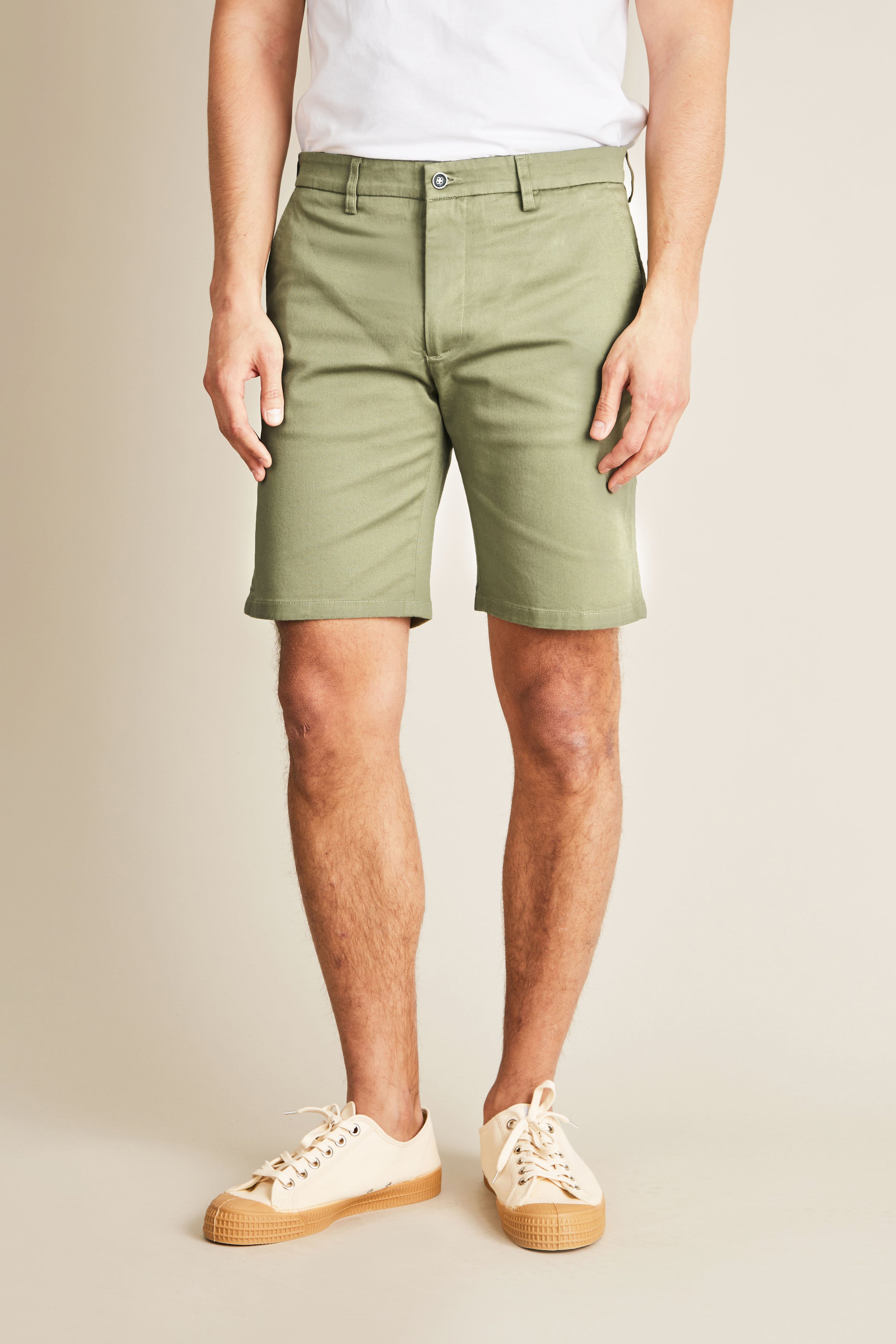 le-pantalon-bermudas-homme-bermuda-olive-coton-serge-23-cm image 1