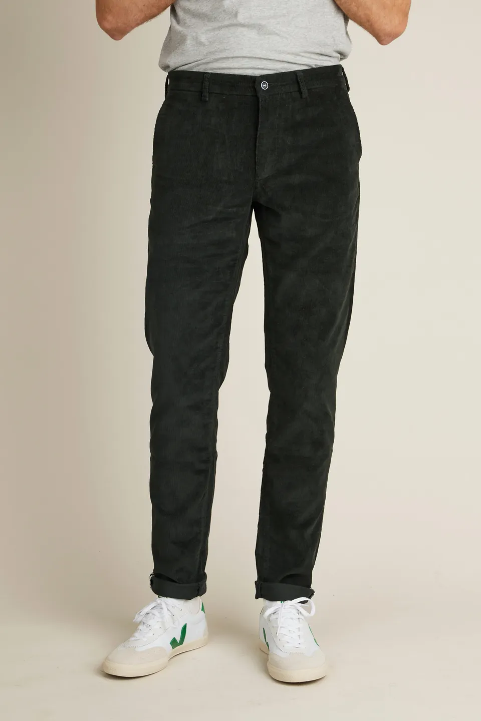 le-pantalon-chino-velours-vert-sapin-chino-homme-chaud image 1