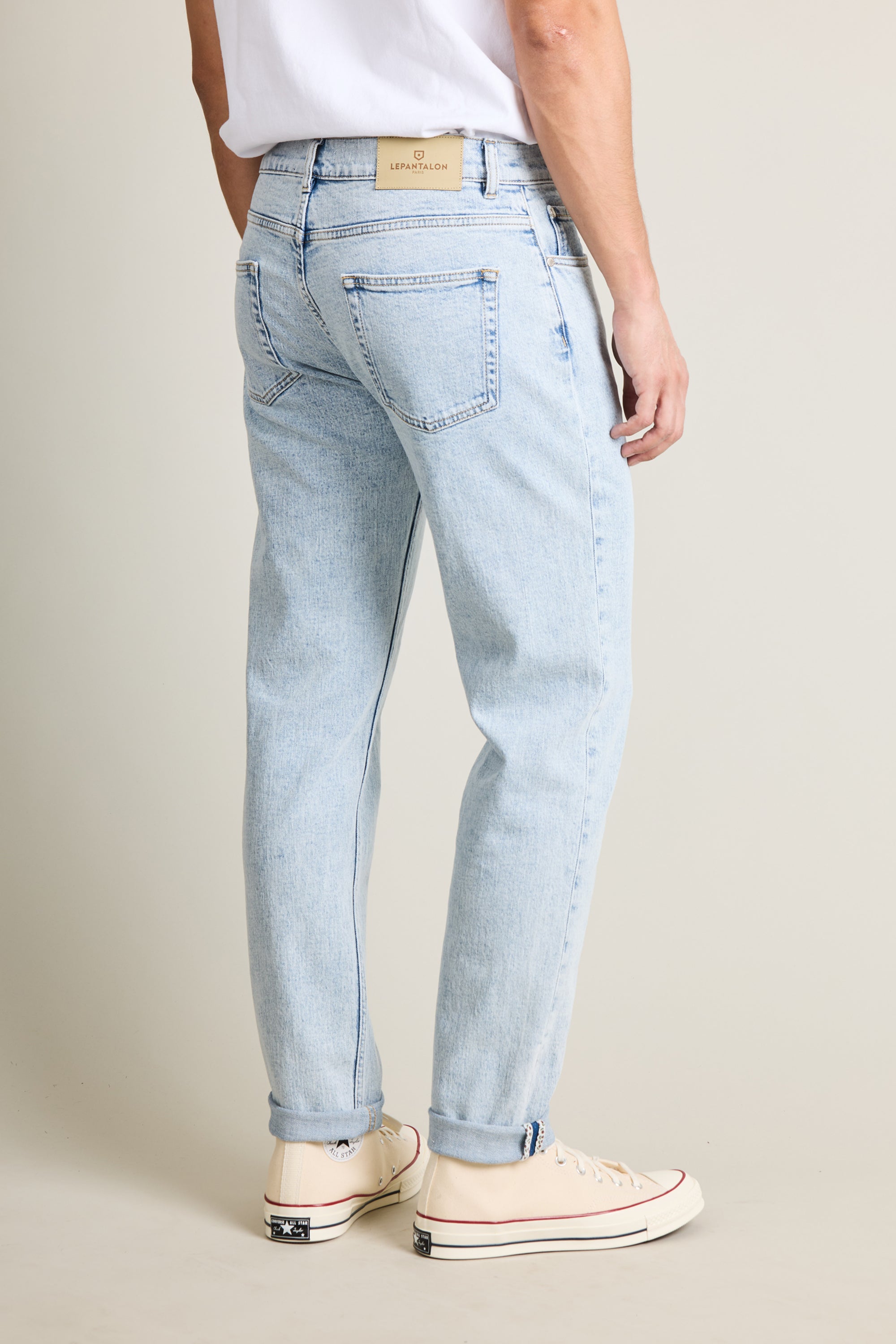 le-pantalon-jean-classique-bleu-bleached-denim-stretch image 4
