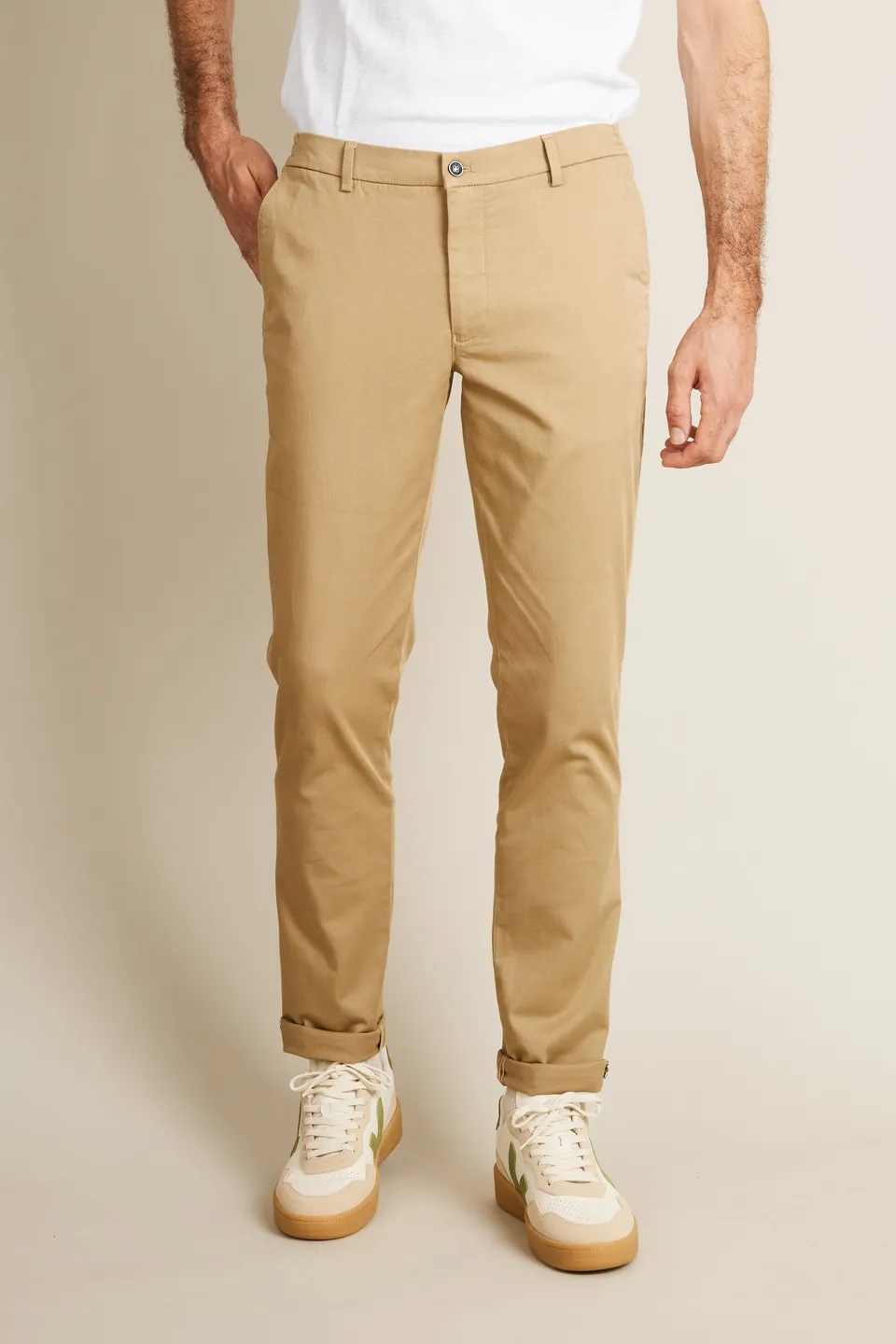 le-pantalon-chinos-homme-easy-beige-chino-semi-slim image 1