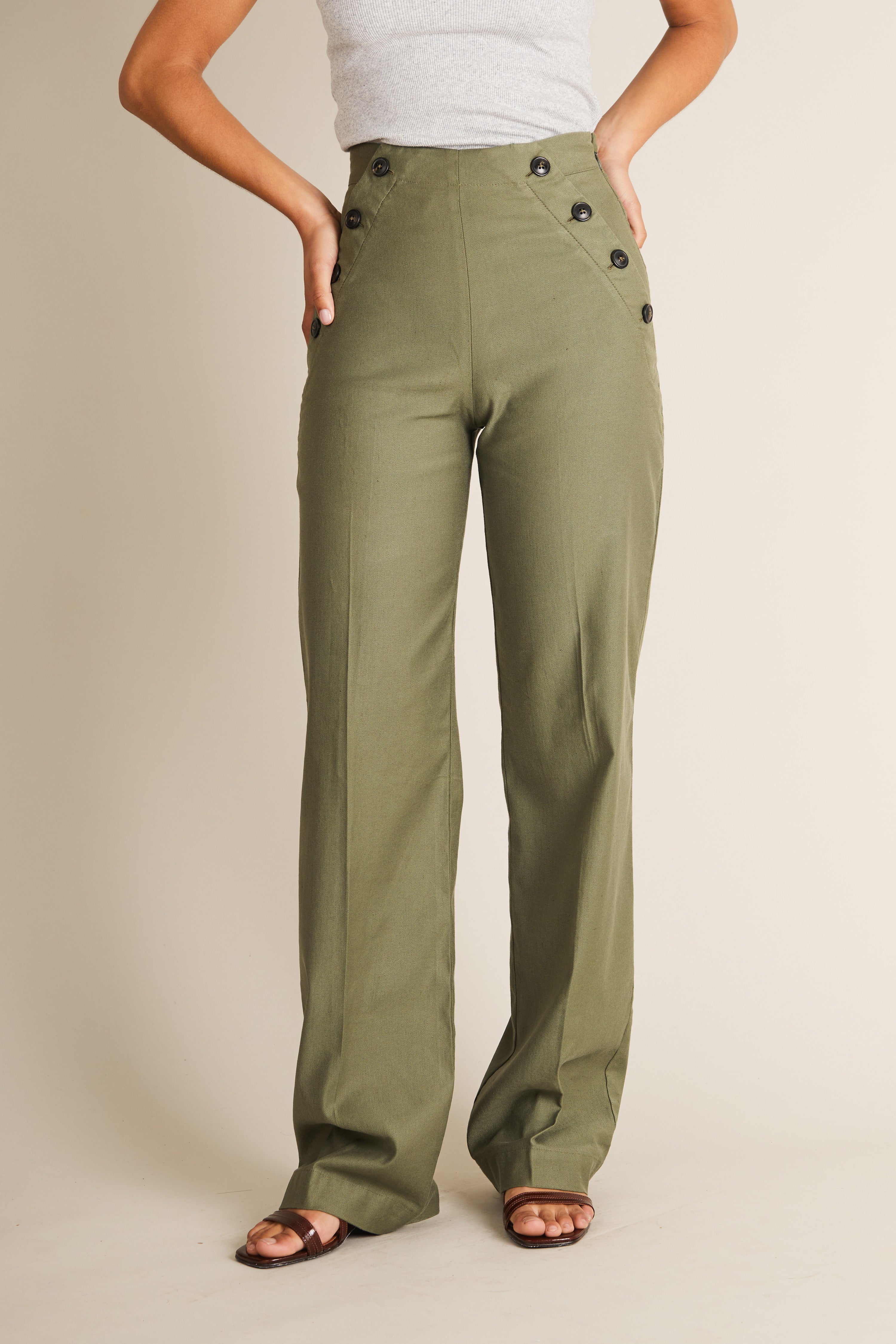 le-pantalon-pont-pantalon-kaki-lin-coton-vas image 6