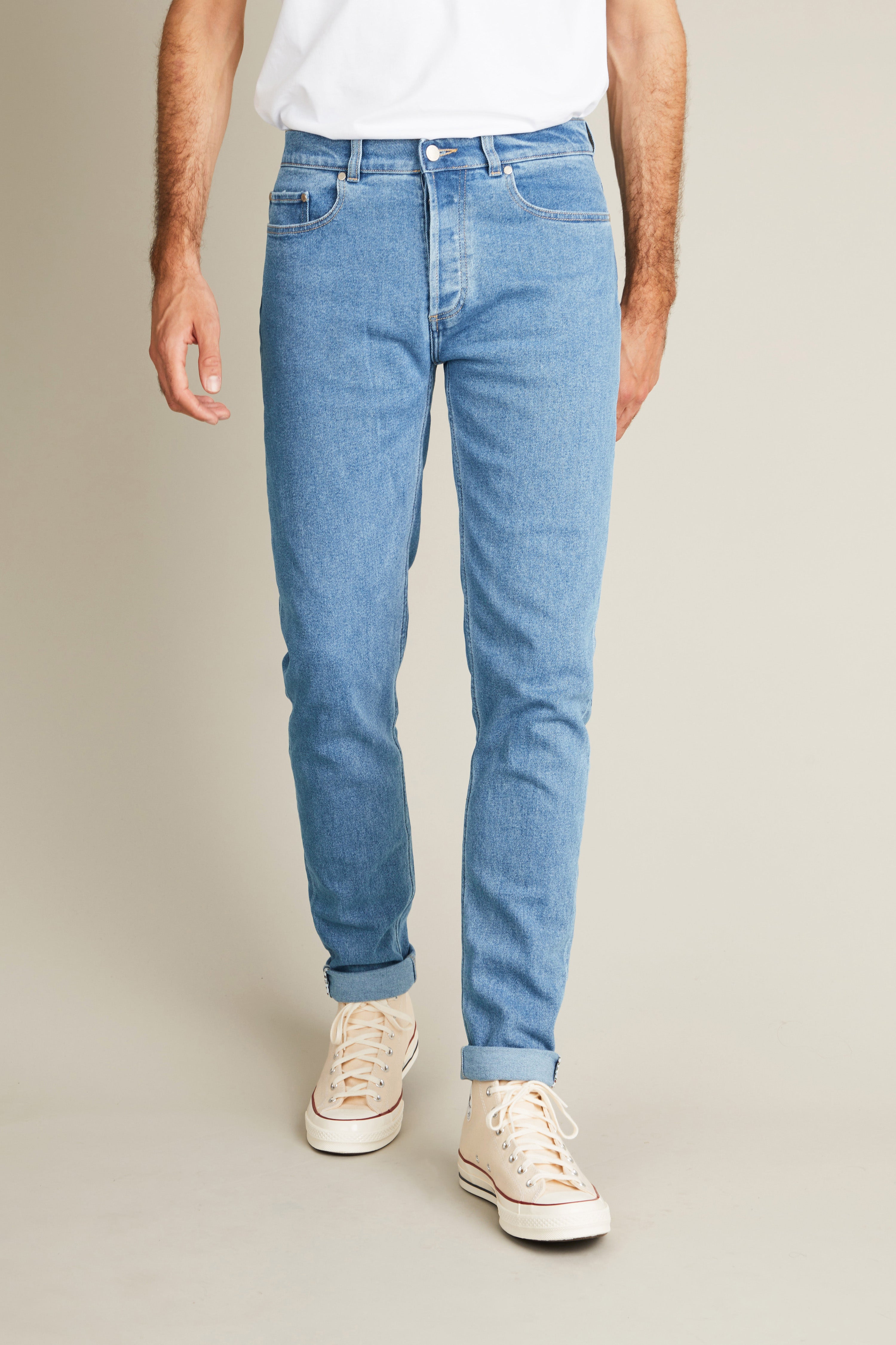 le-pantalon-jean-classique-bleu-medium-semi-slim-stretch image 1