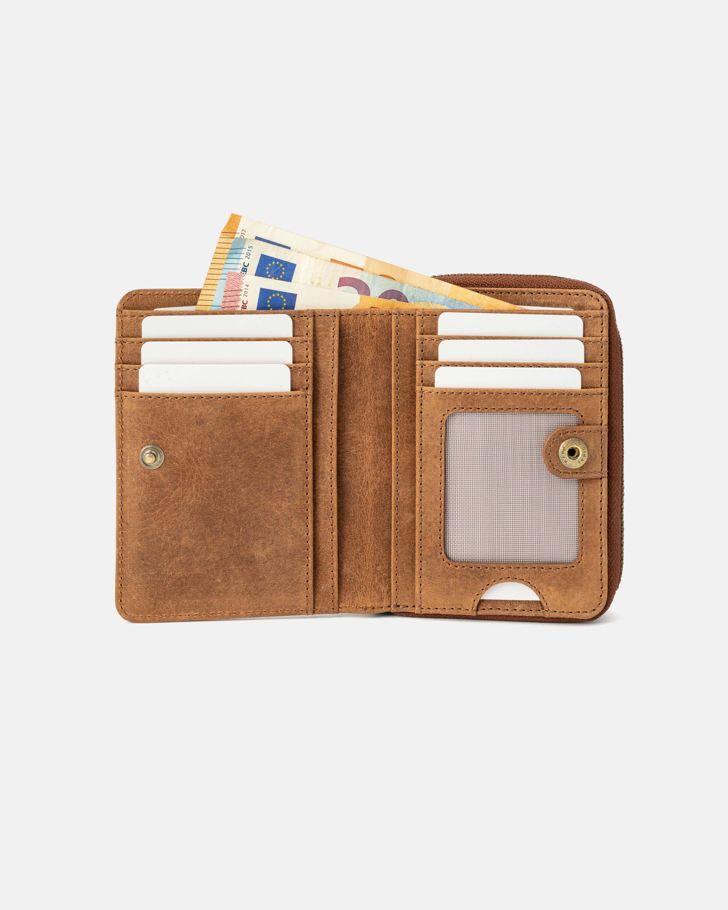 berliner-bags-sally-portefeuille-cuir-camel-zip-compact image 8