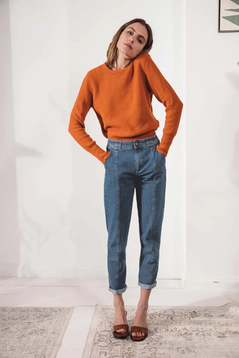 le-pantalon-jean-carotte-jean-homme-bleu-coton-bio image 1