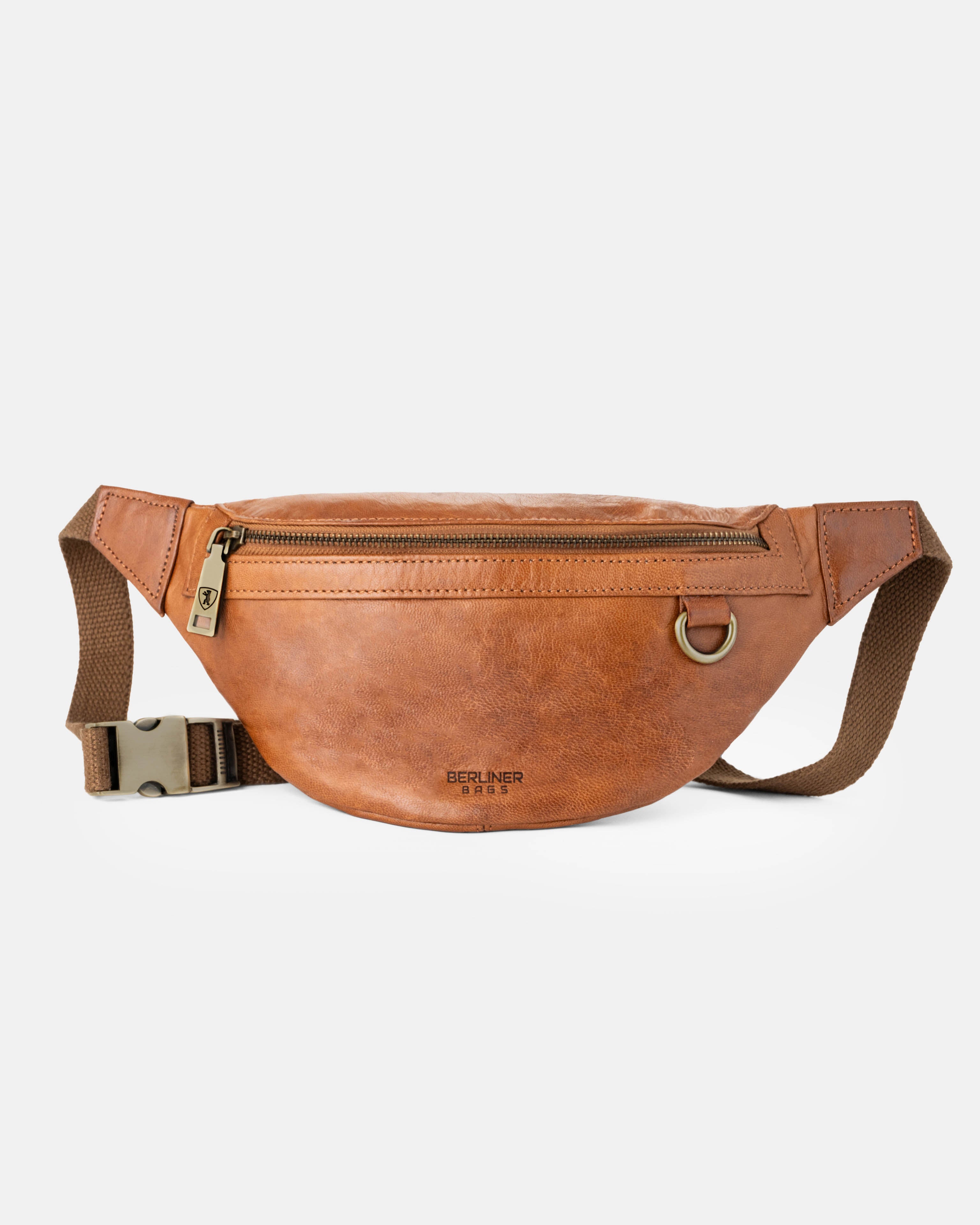 berliner-bags-turin-sac-banane-cuir-marron-vintage image 1