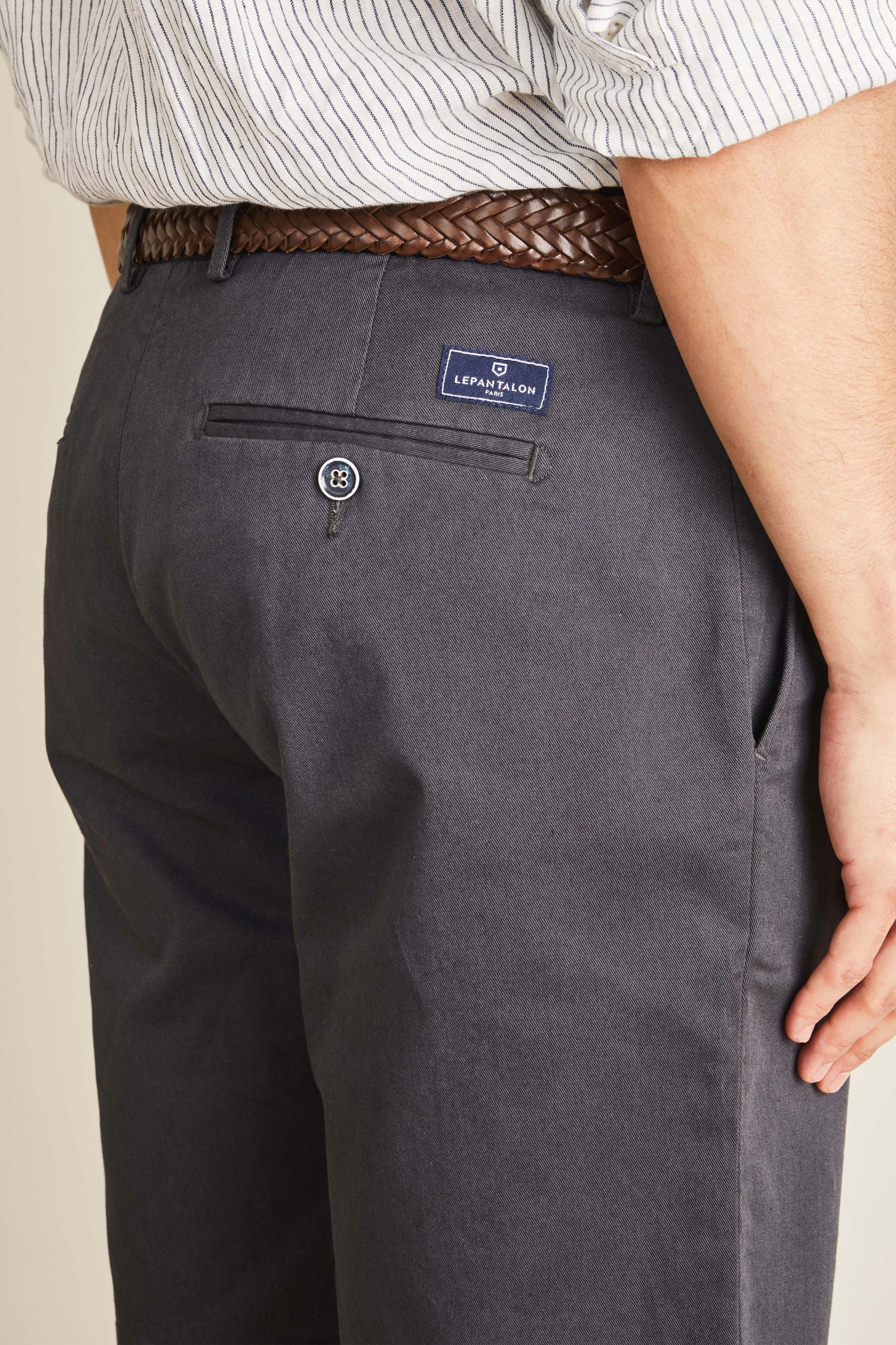 le-pantalon-bermudas-bermuda-gris-anthracite-coton image 3