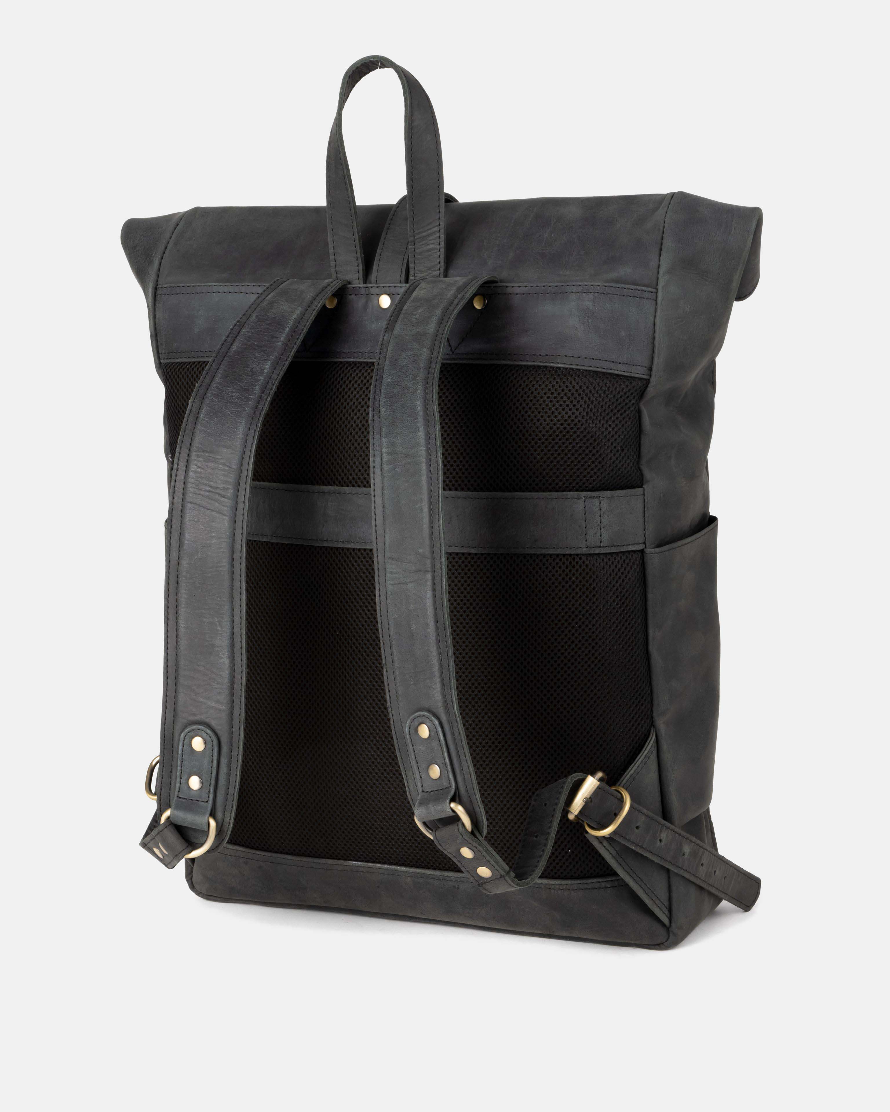 berliner-bags-paris-sac-dos-cuir-gris-fonc-rolltop image 5