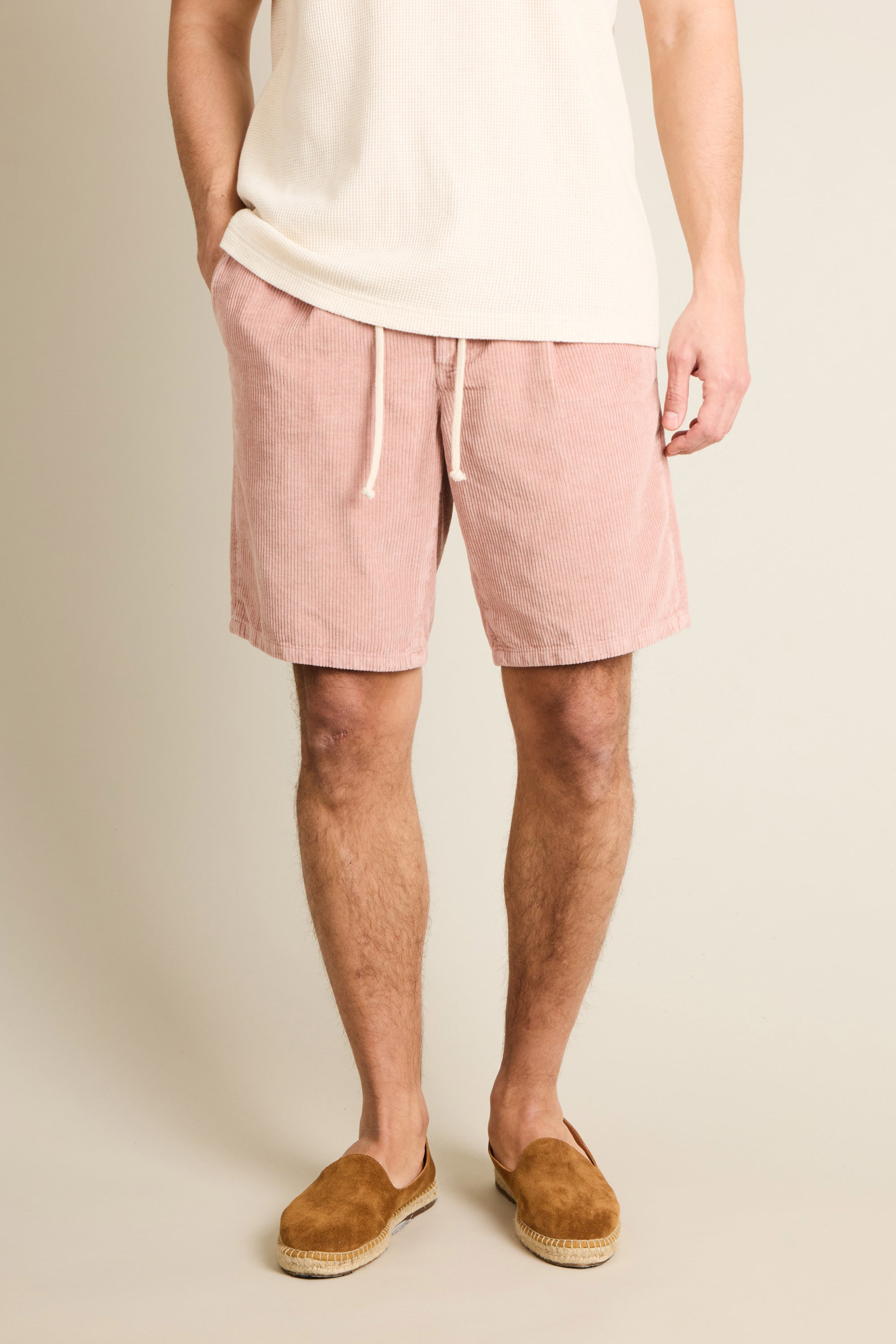 le-pantalon-bermuda-velours-vieux-rose-short-coton-lin image 4