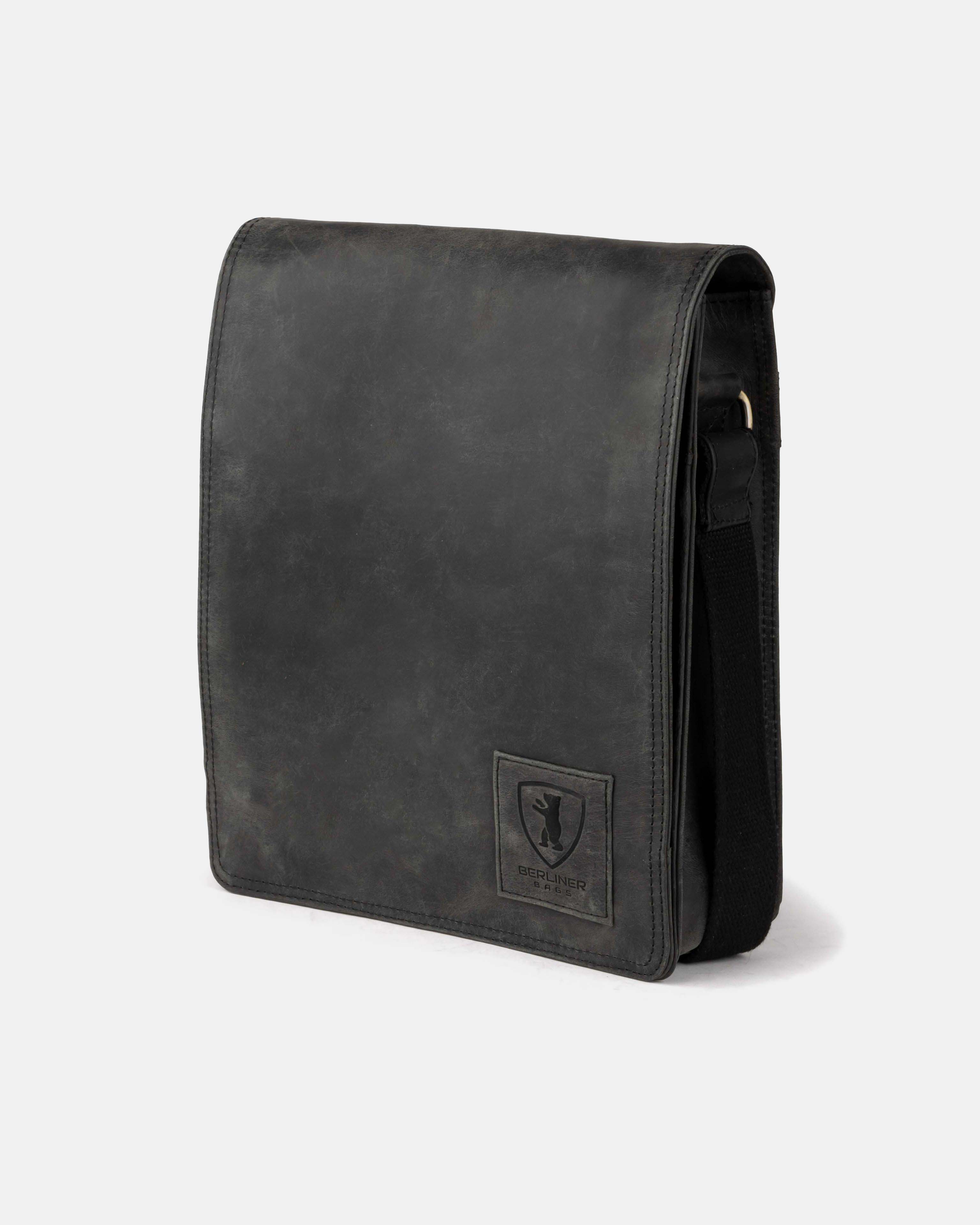 berliner-bags-konrad-sac-messager-homme-cuir-gris-fonc image 2