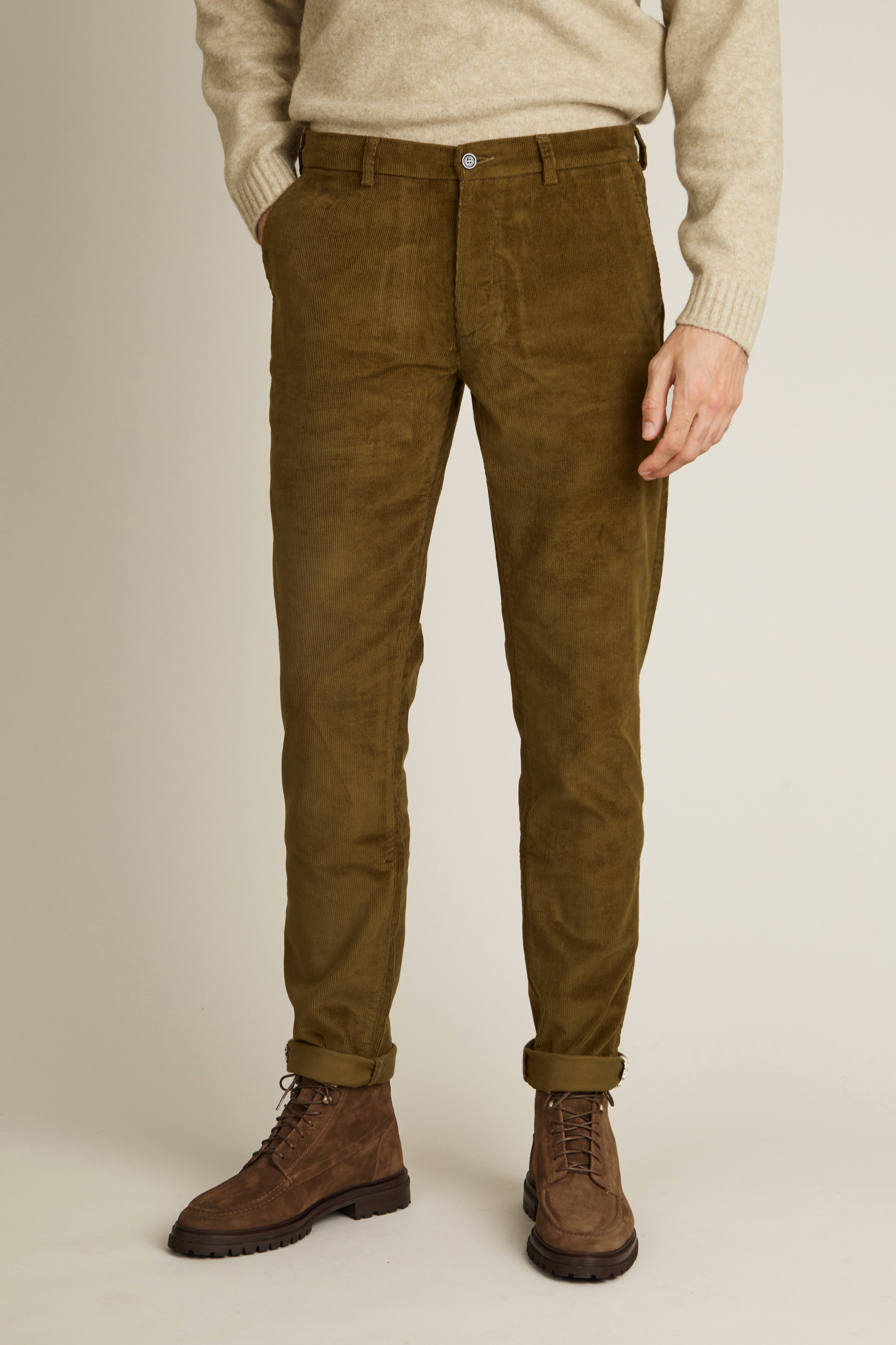 le-pantalon-chino-velours-bronze-pantalon-homme-semi-slim image 1