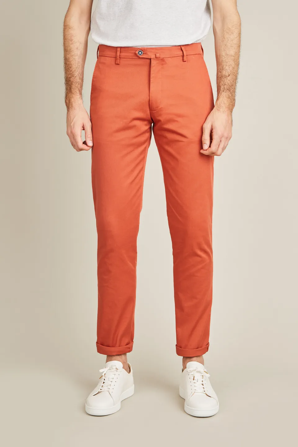 le-pantalon-chinos-homme-chino-tomette-chino-orange-slim image 1