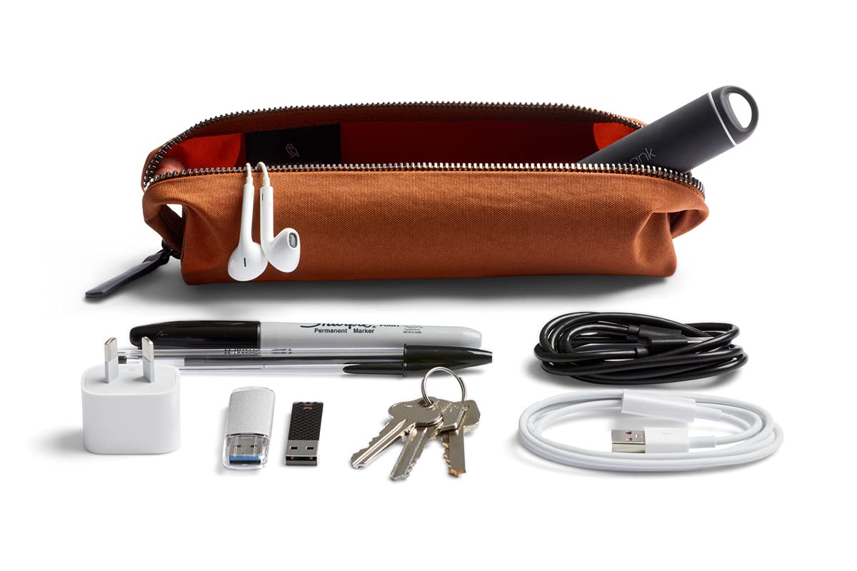 bellroy-pencil-case-trousse-stylos-bronze-tissu-cuir-vide-poche image 5