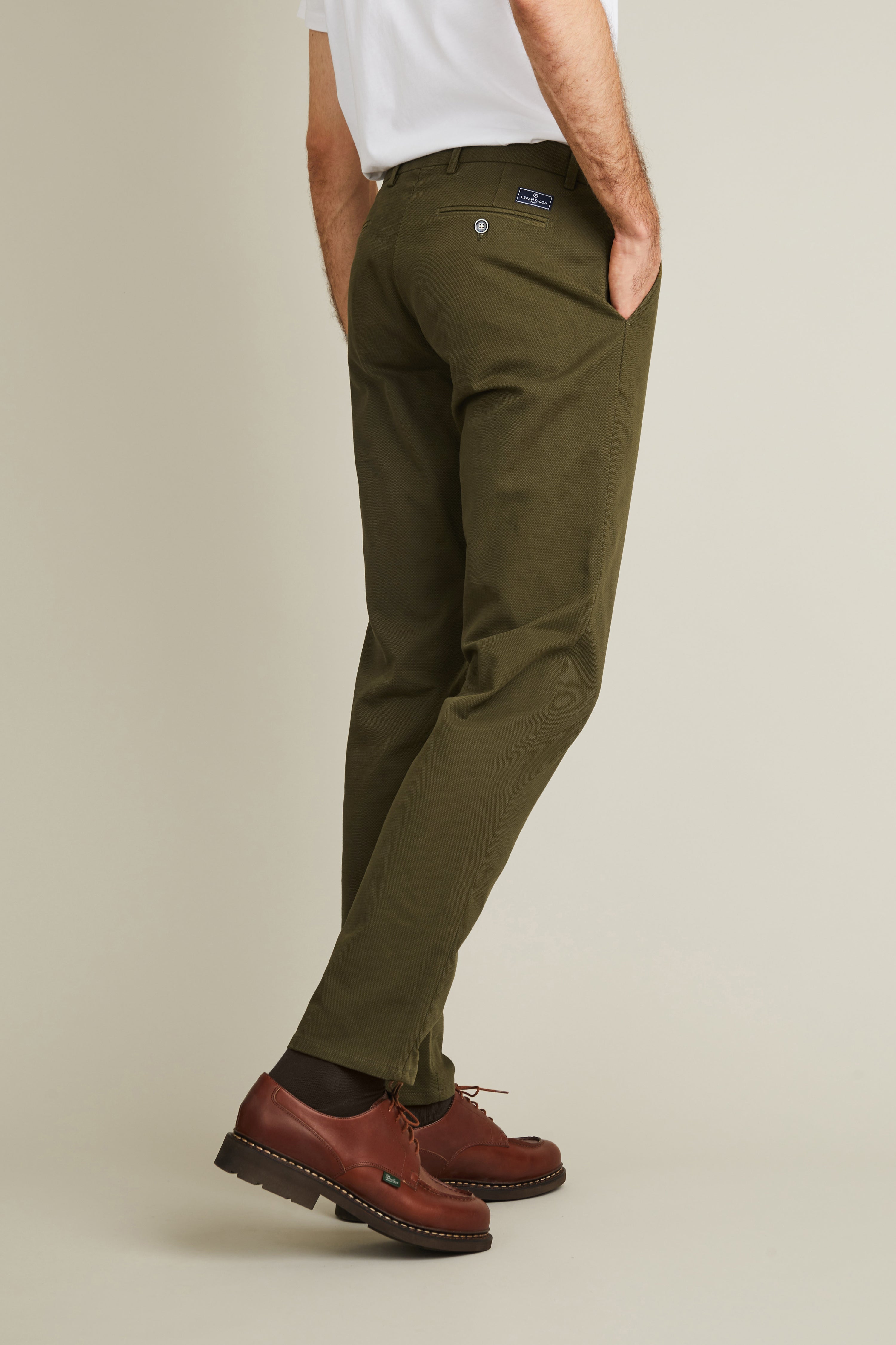 le-pantalon-chino-fm-lpct-3-pantalon-kaki-textur-coton-stretch image 3